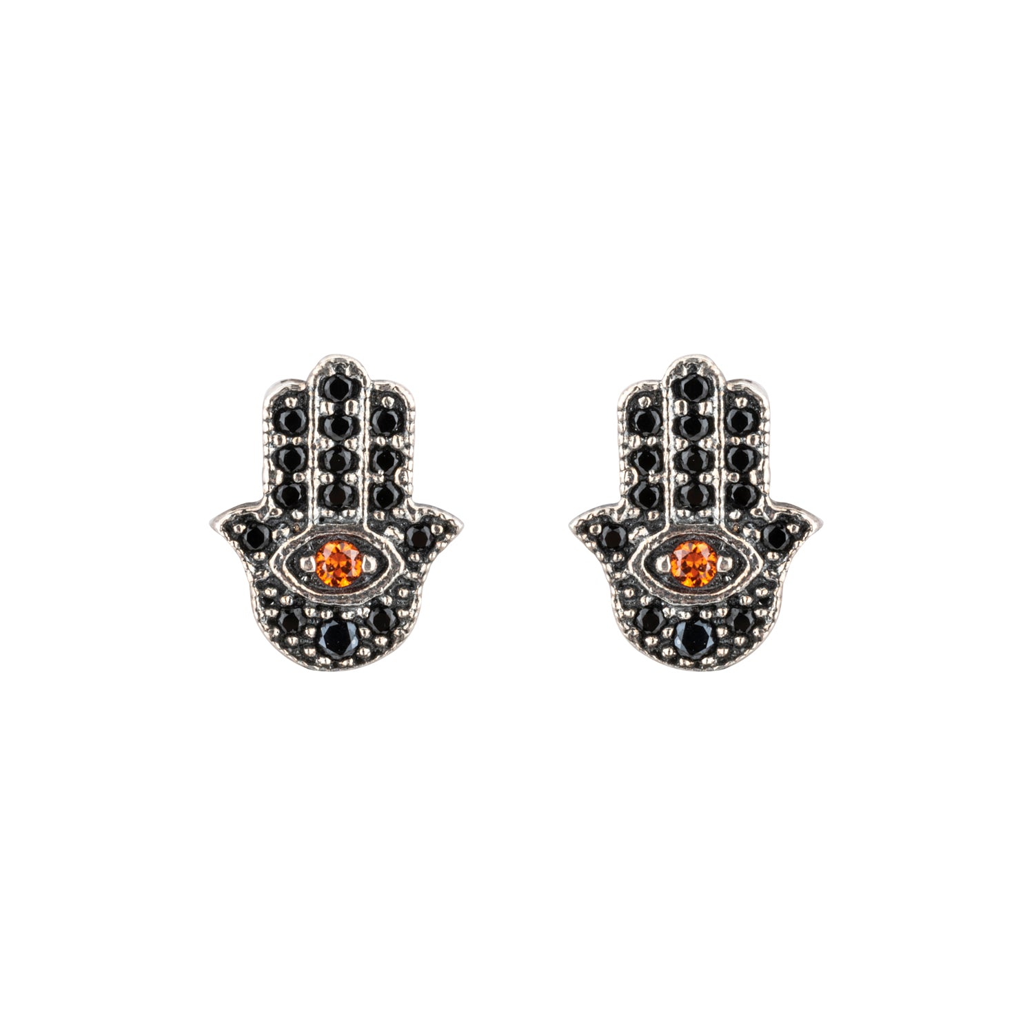 Pendientes botón plata fátima