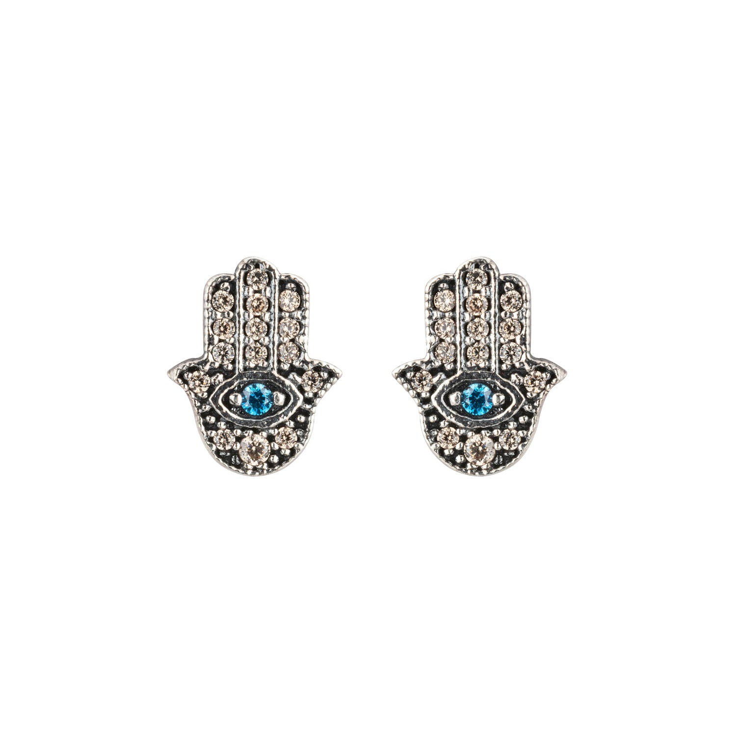 Pendientes botón plata fátima