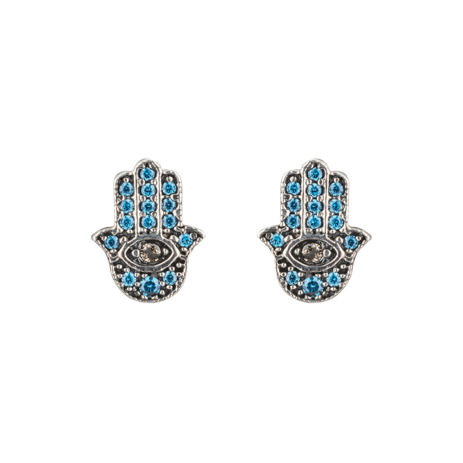 Pendientes botón plata fátima