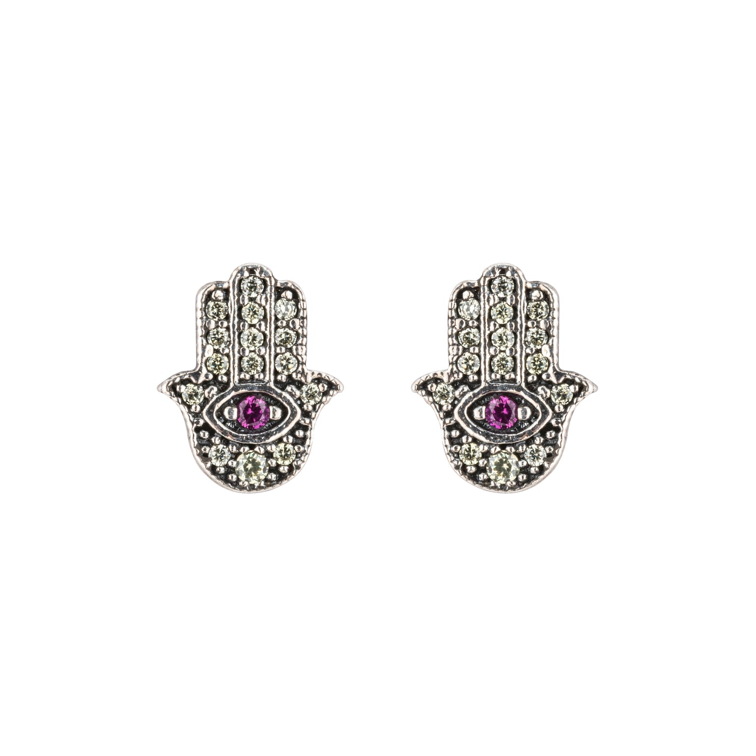 Pendientes botón plata fátima