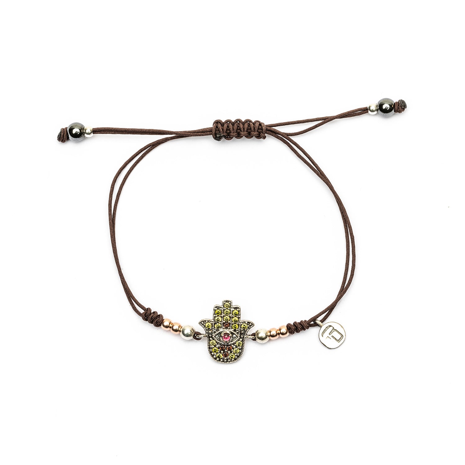 Pulsera macramé plata fátima