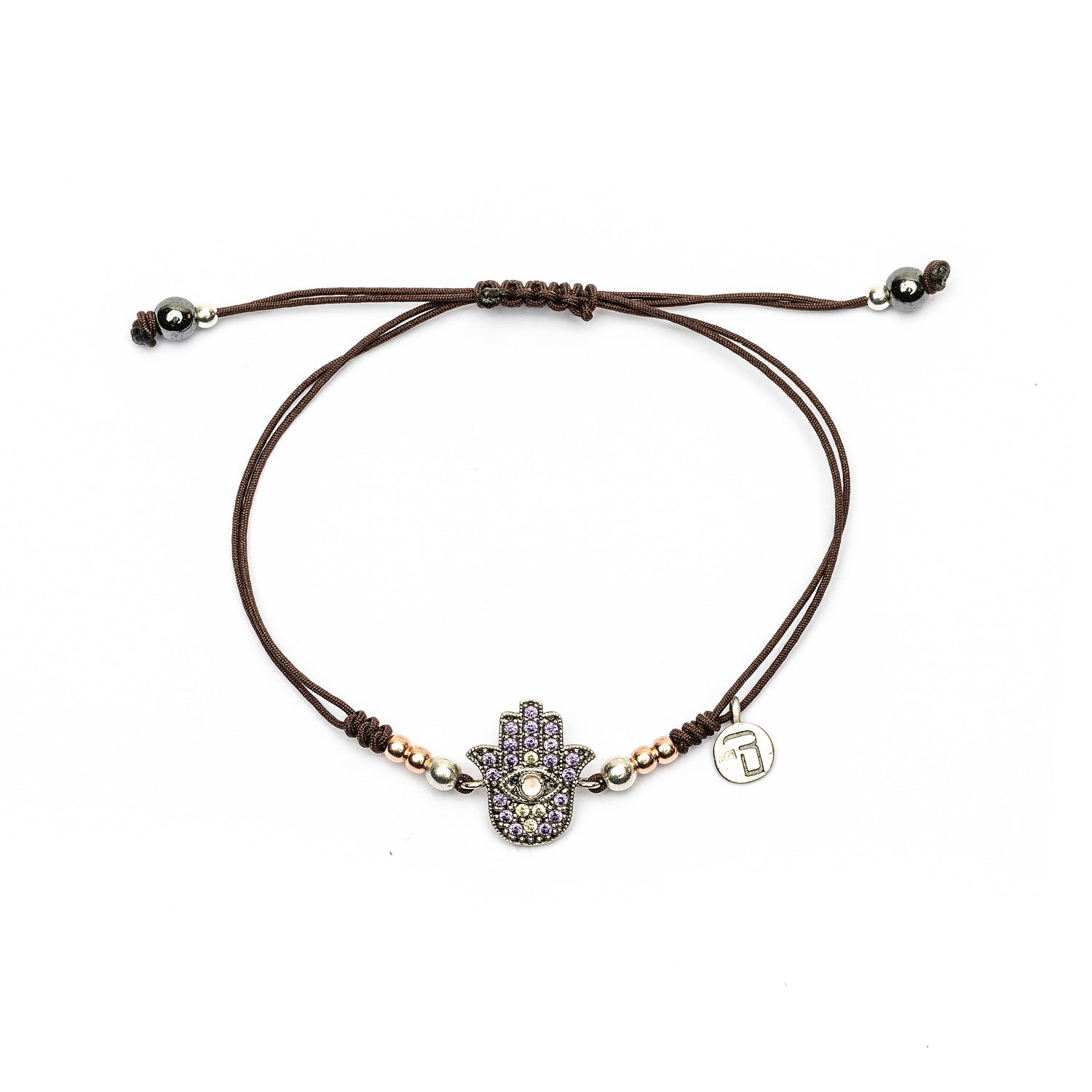 Pulsera macramé plata fátima