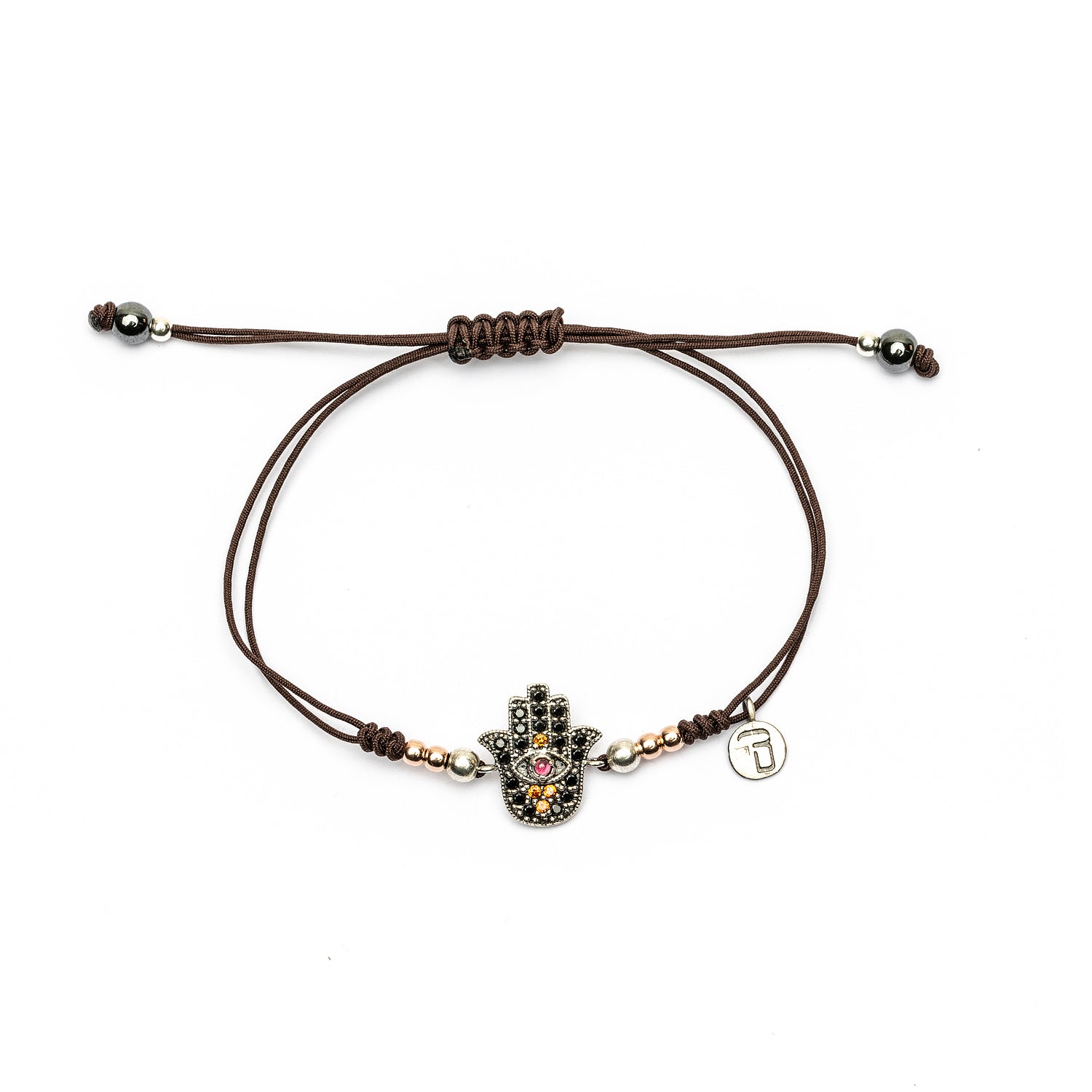 Pulsera macramé plata fátima