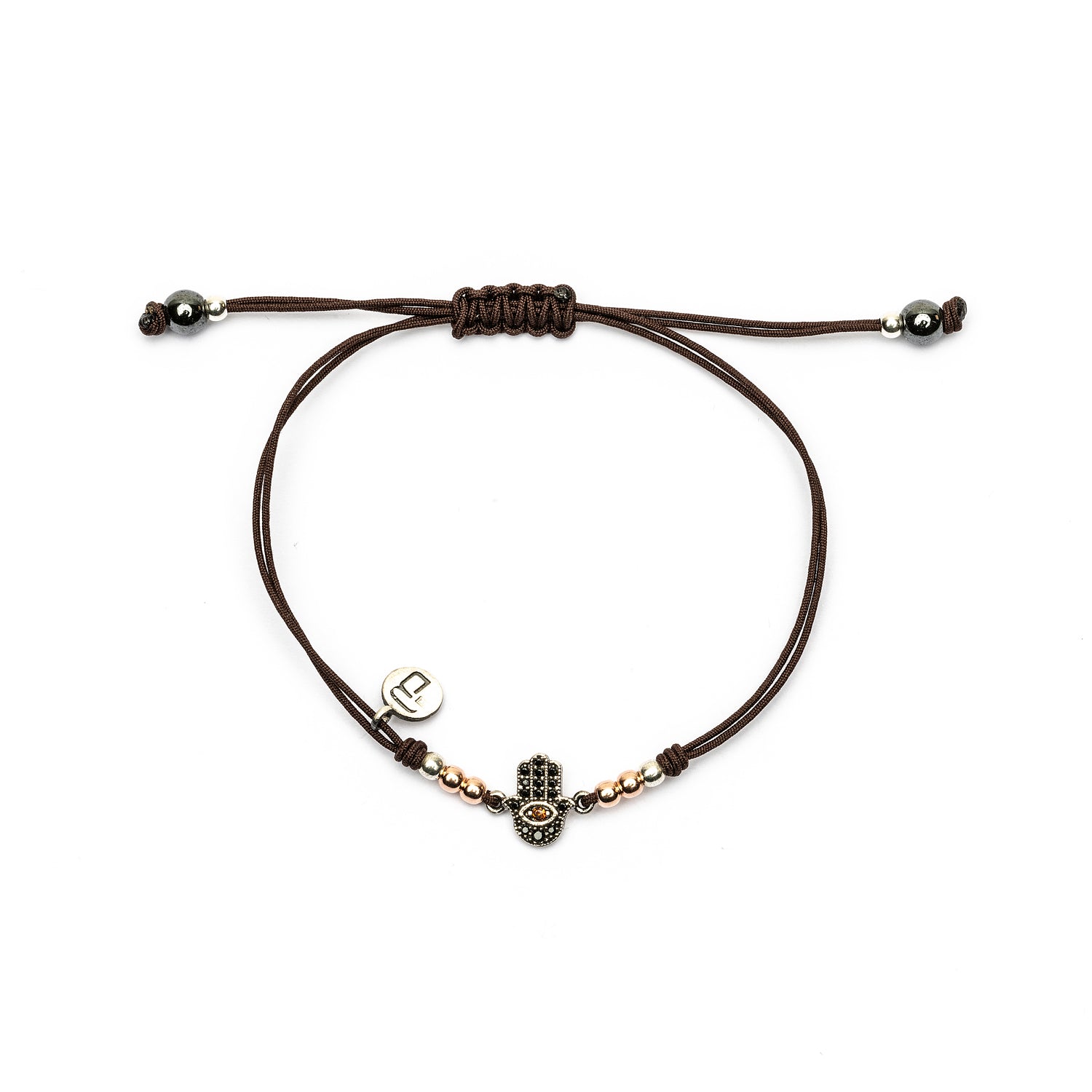 Pulsera macramé plata fátima mini