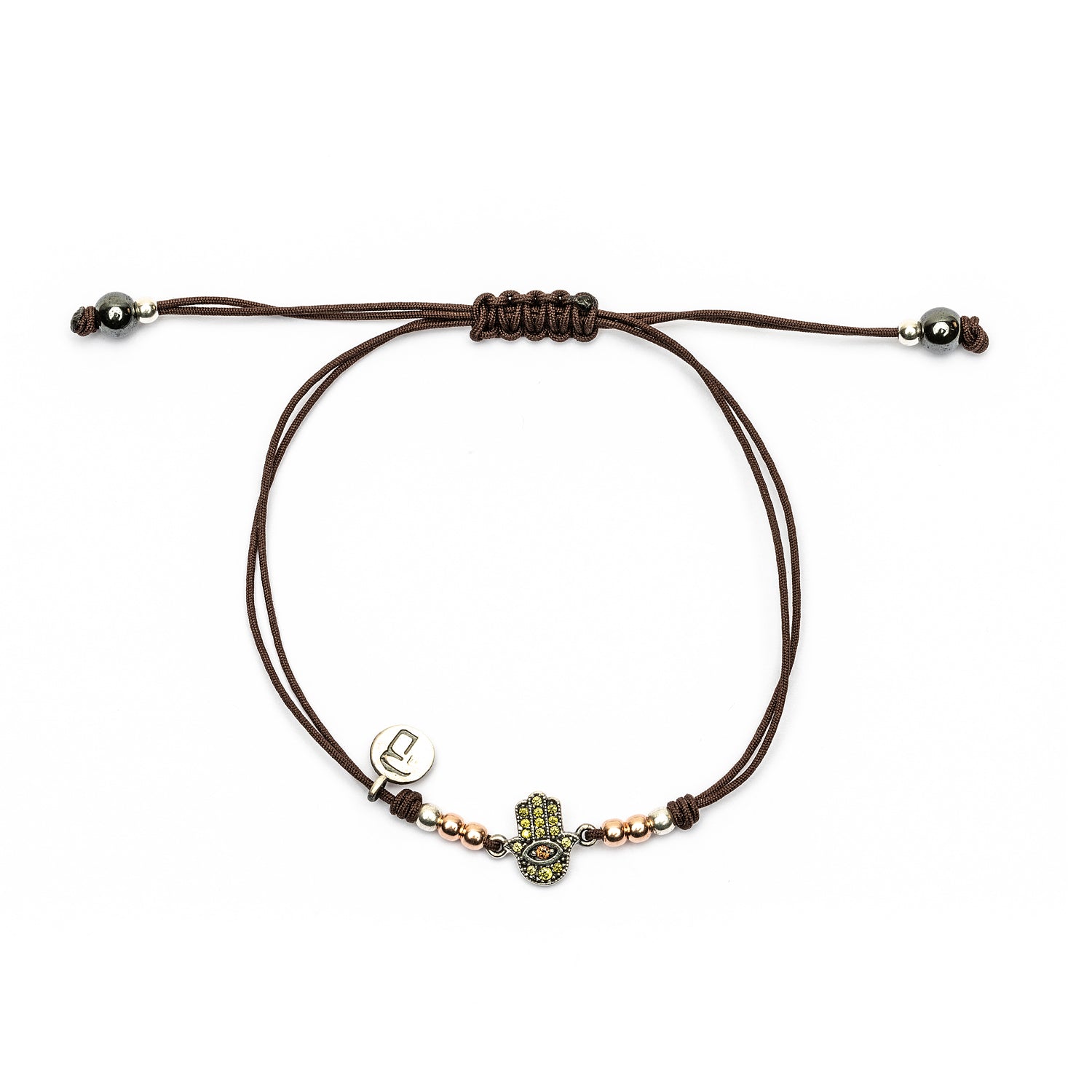 Pulsera macramé plata fátima mini