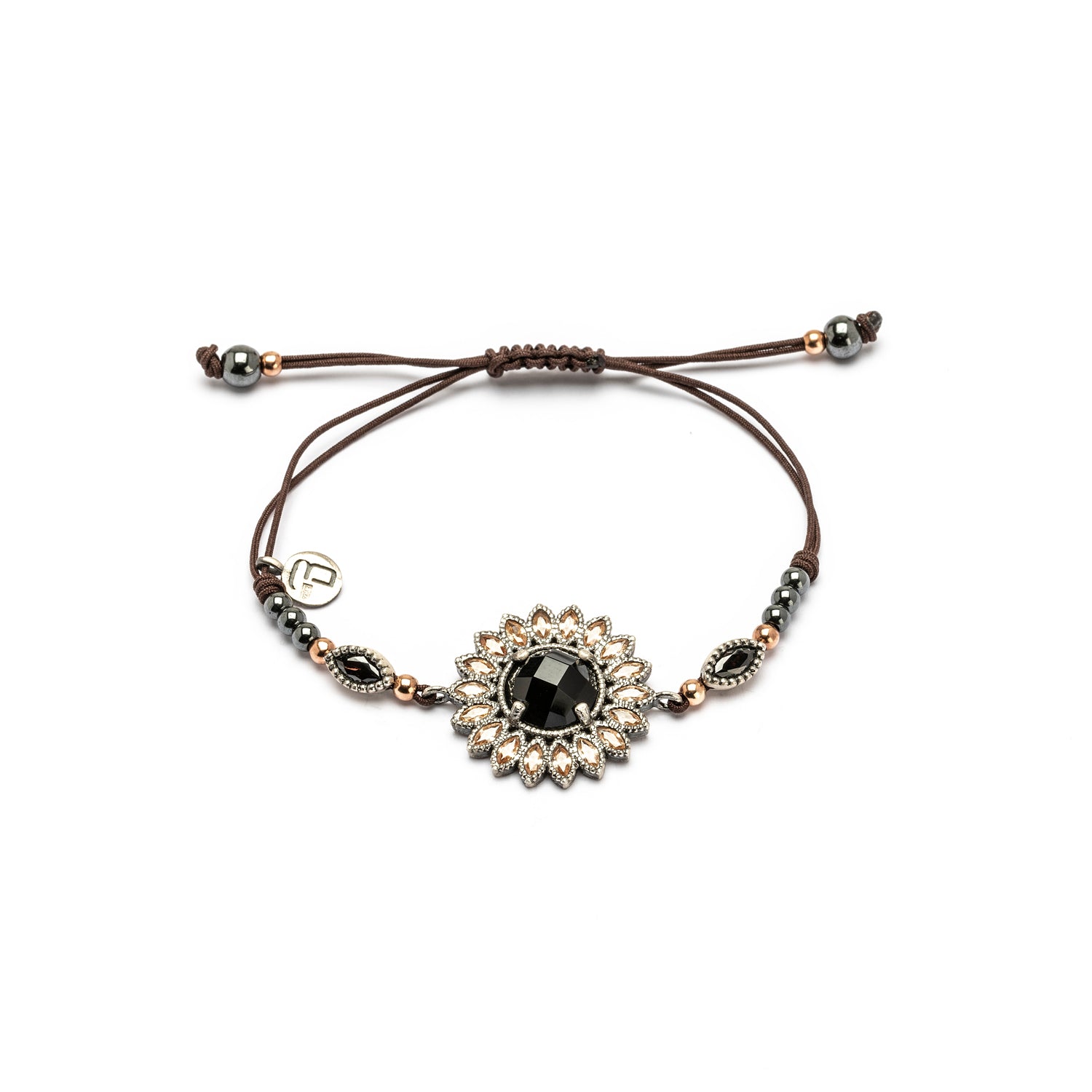 Pulsera macramé plata