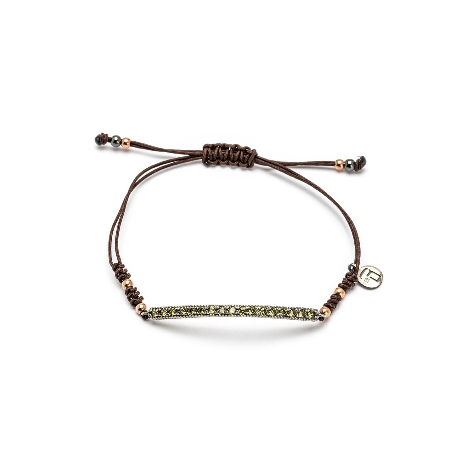 Pulsera Macramé Plata Tira Circonitas