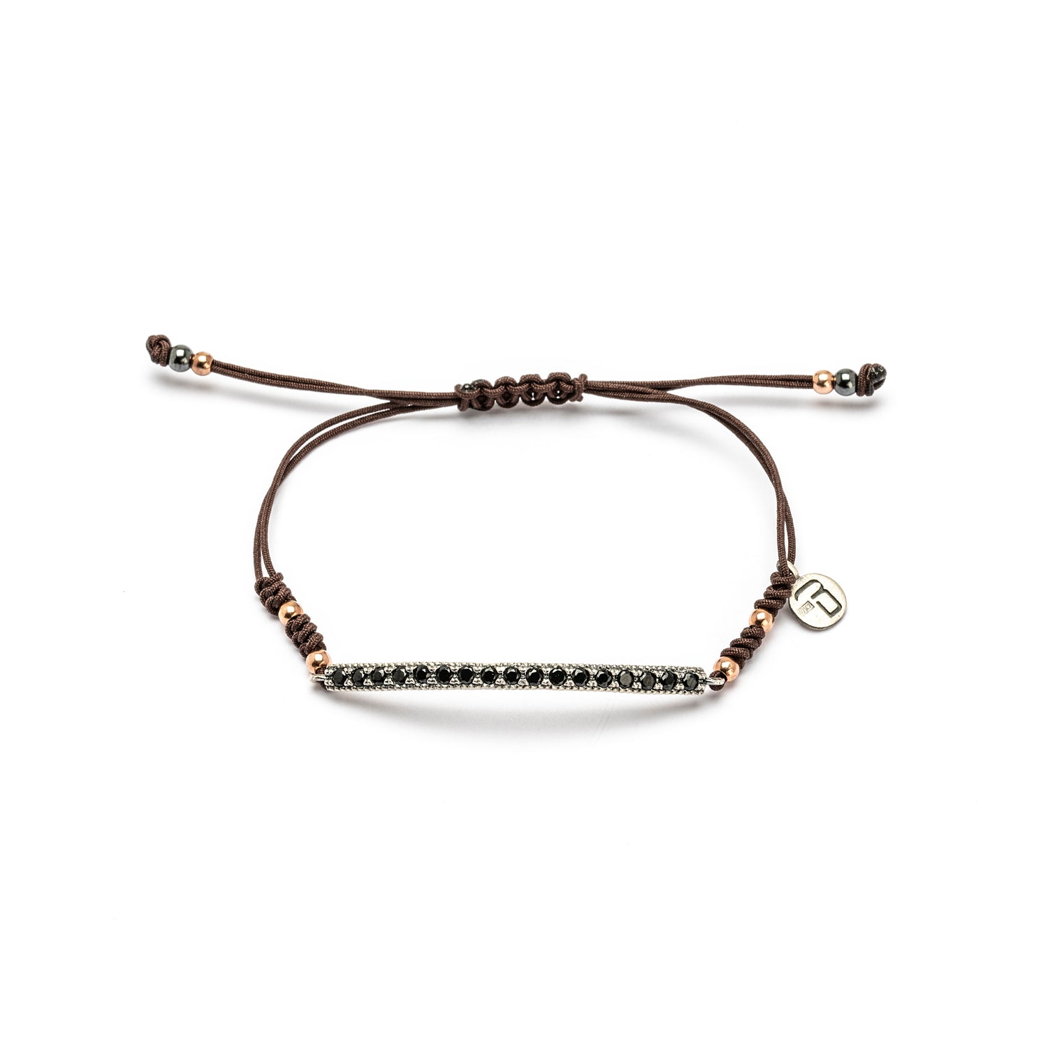 Pulsera Macramé Plata Tira Circonitas