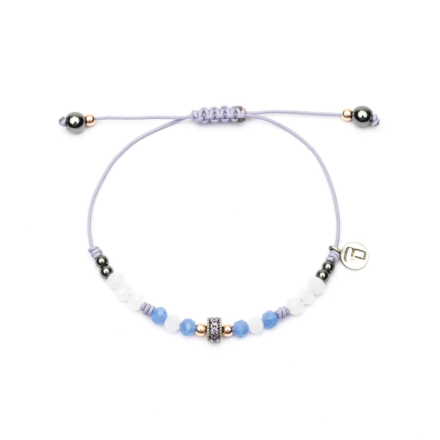 Pulsera Plata Macramé Aro Circonitas