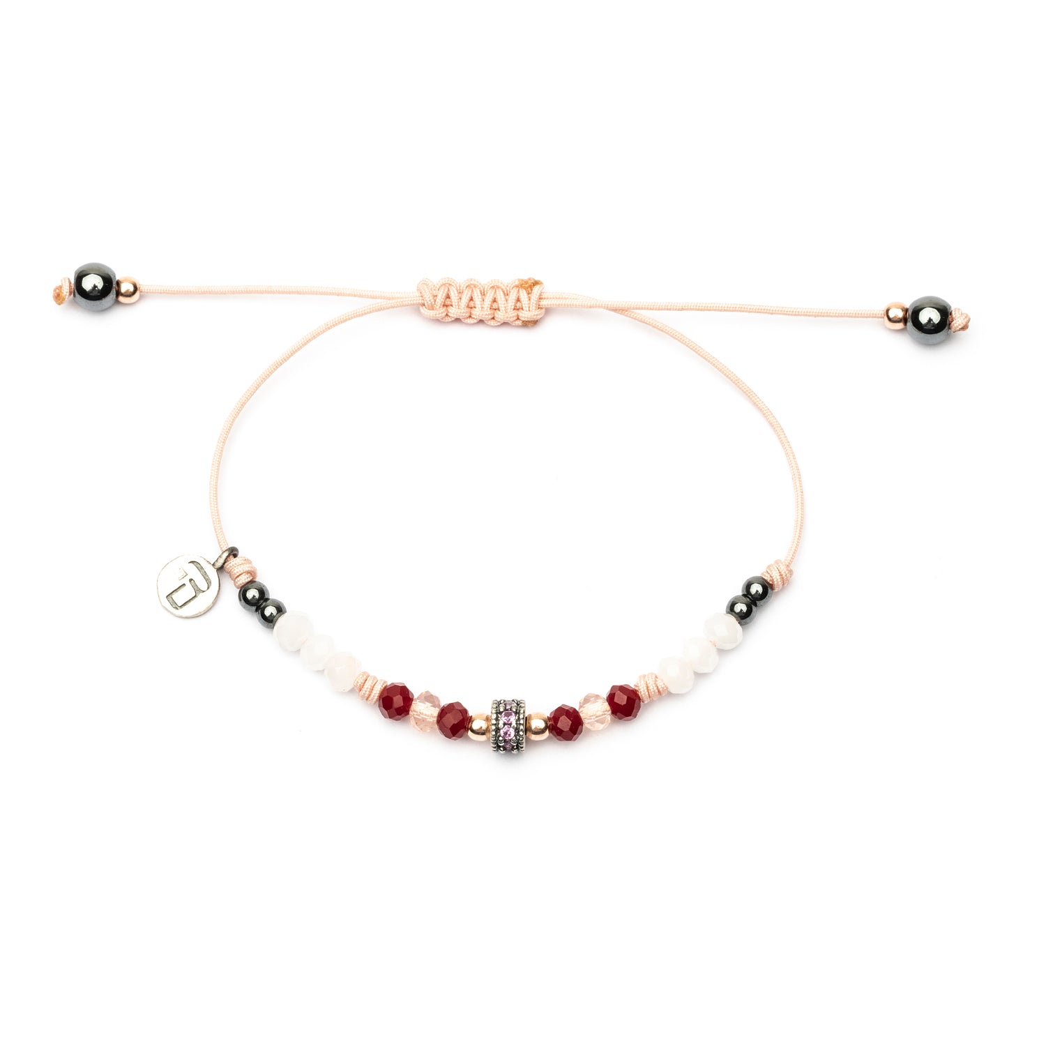 Pulsera Plata Macramé Aro Circonitas