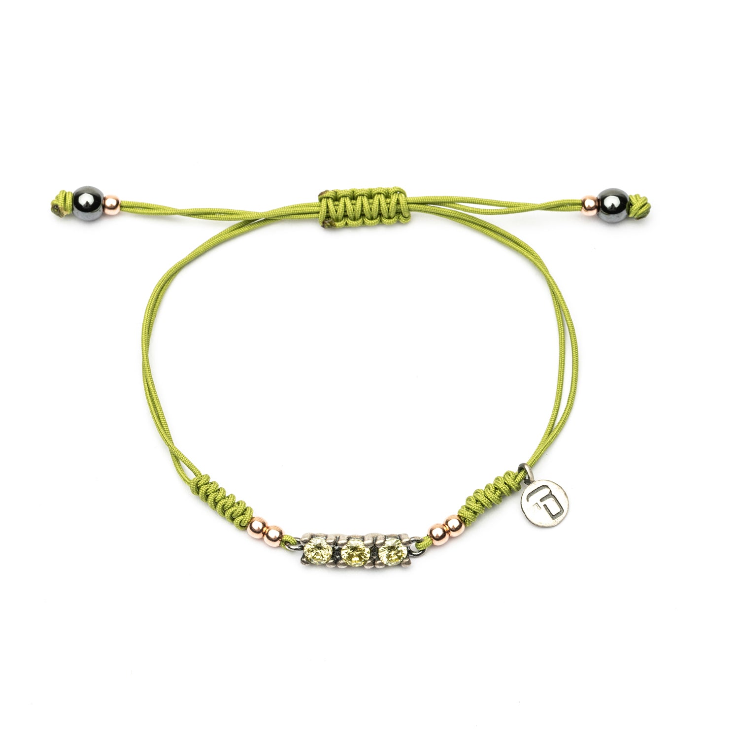 Pulsera Plata Macramé Tres Circonitas