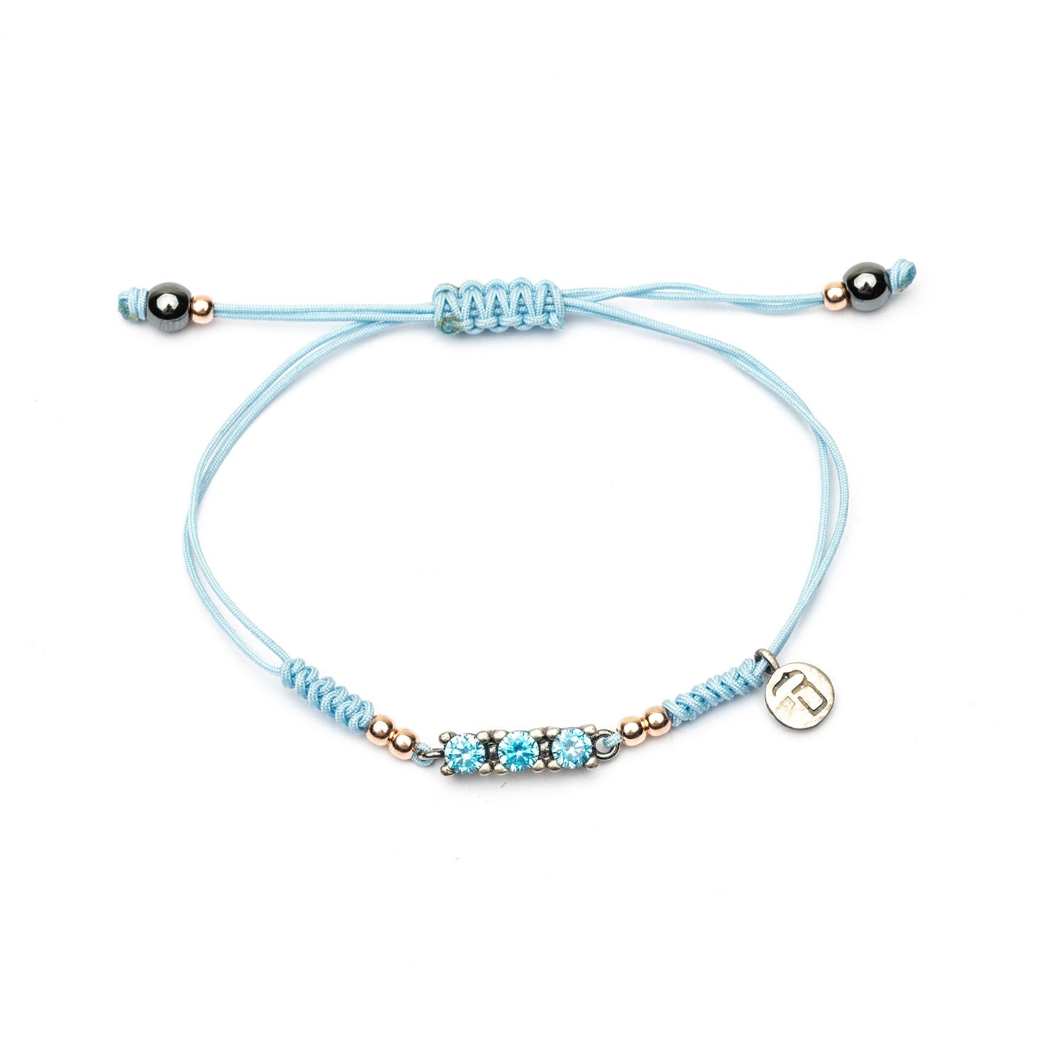 Pulsera Plata Macramé Tres Circonitas