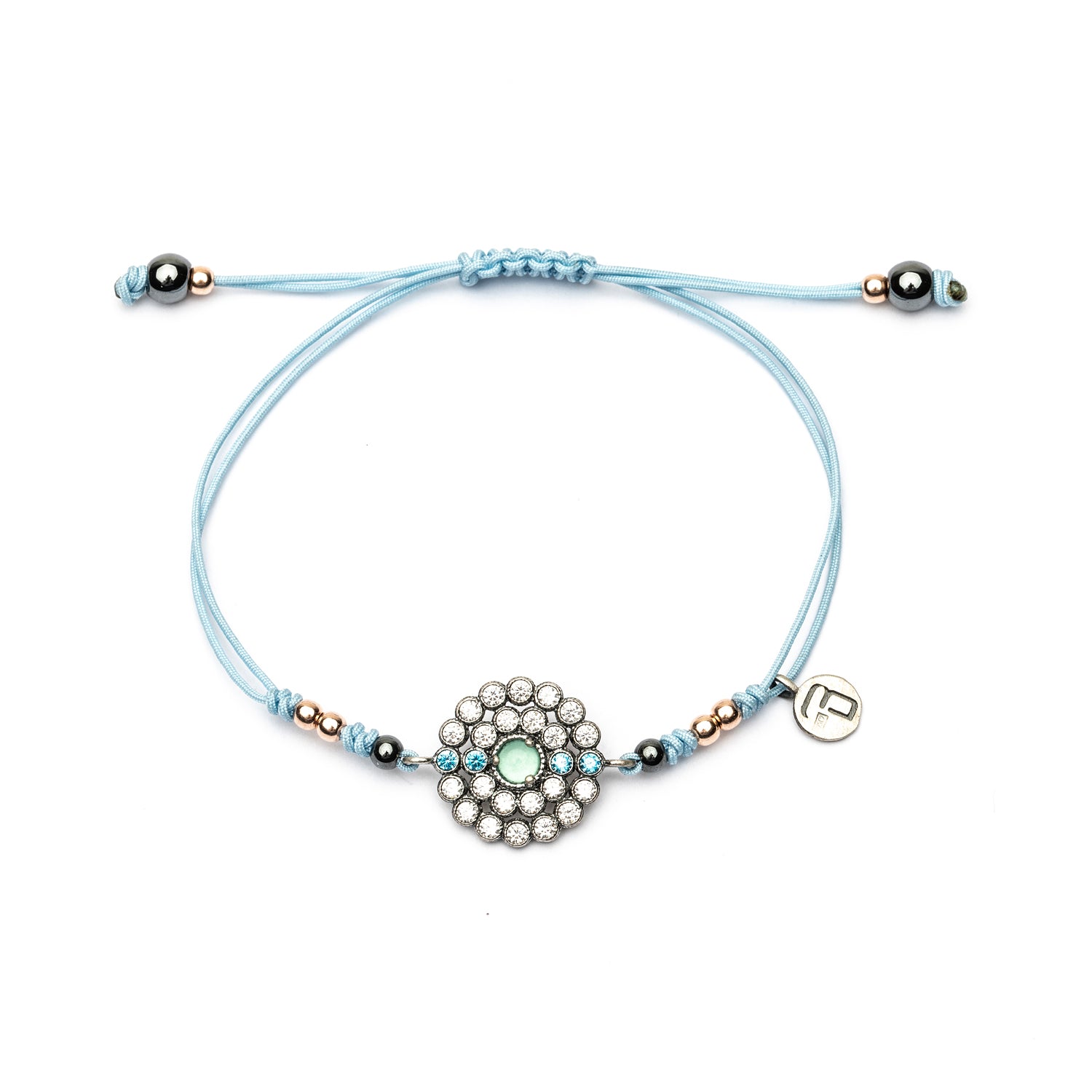 Pulsera Plata Macramé Circulo