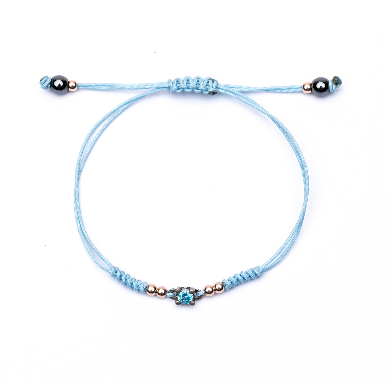 Pulsera Plata Macramé Grapas Circonita