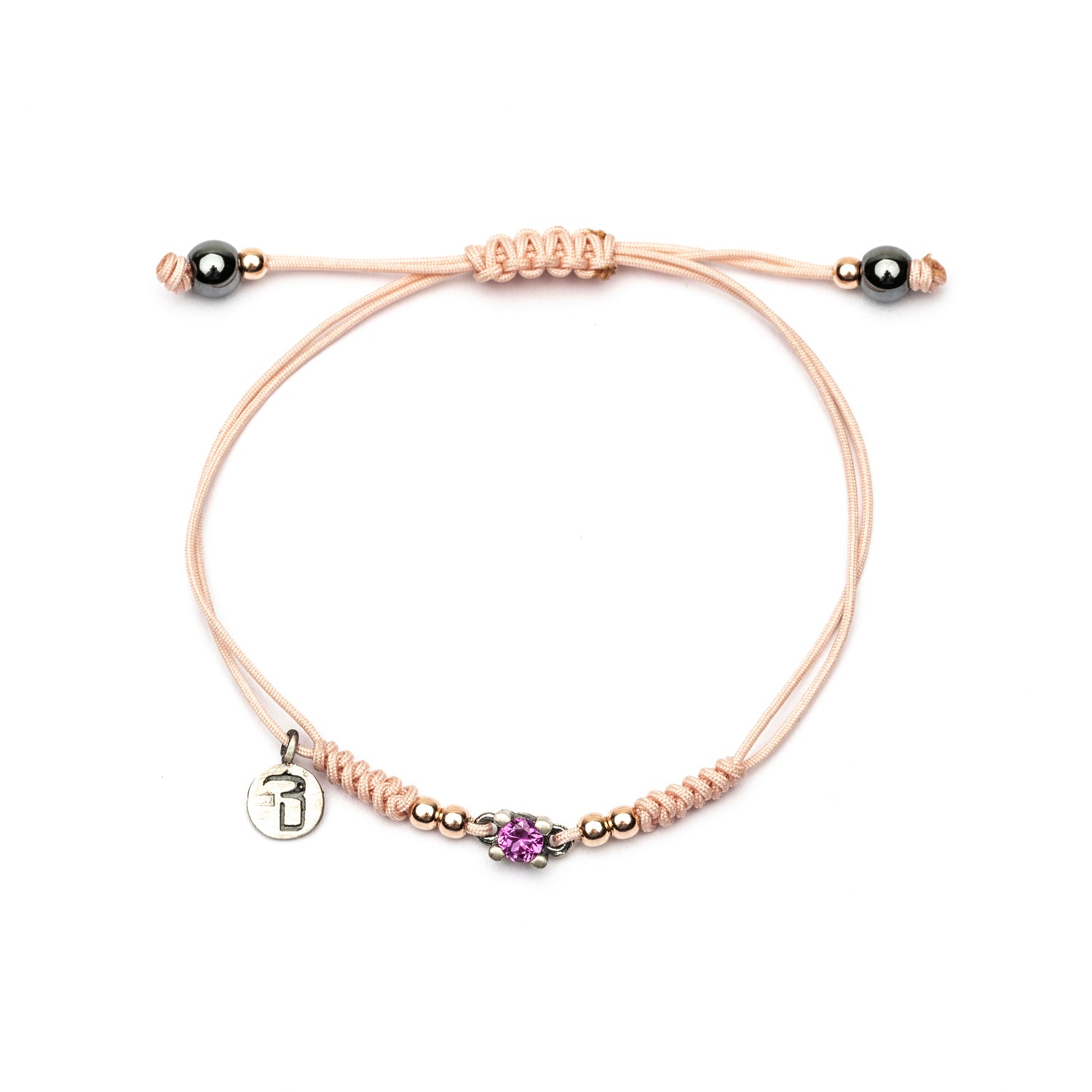 Pulsera Plata Macramé Grapas Circonita