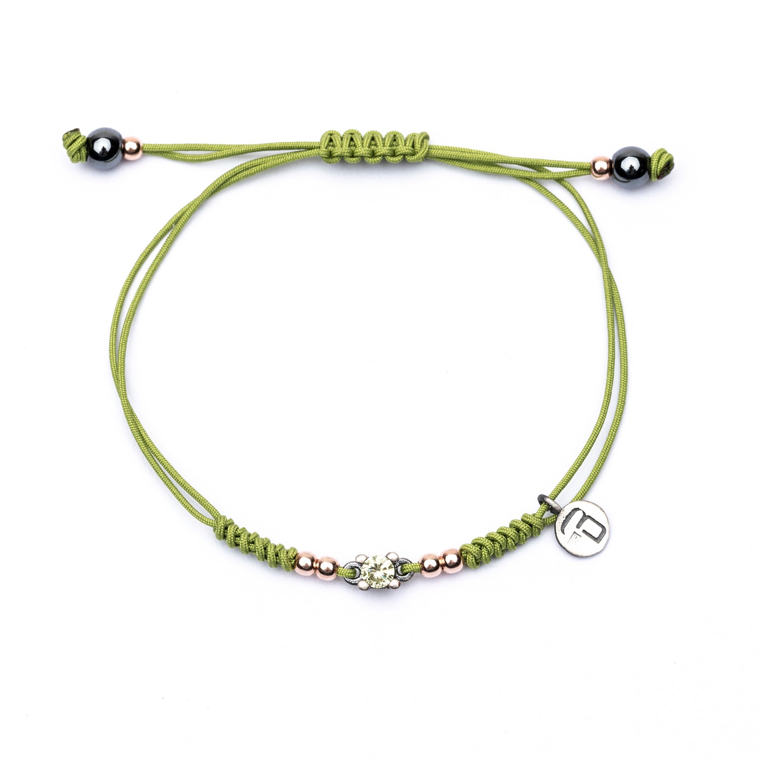 Pulsera Plata Macramé Grapas Circonita