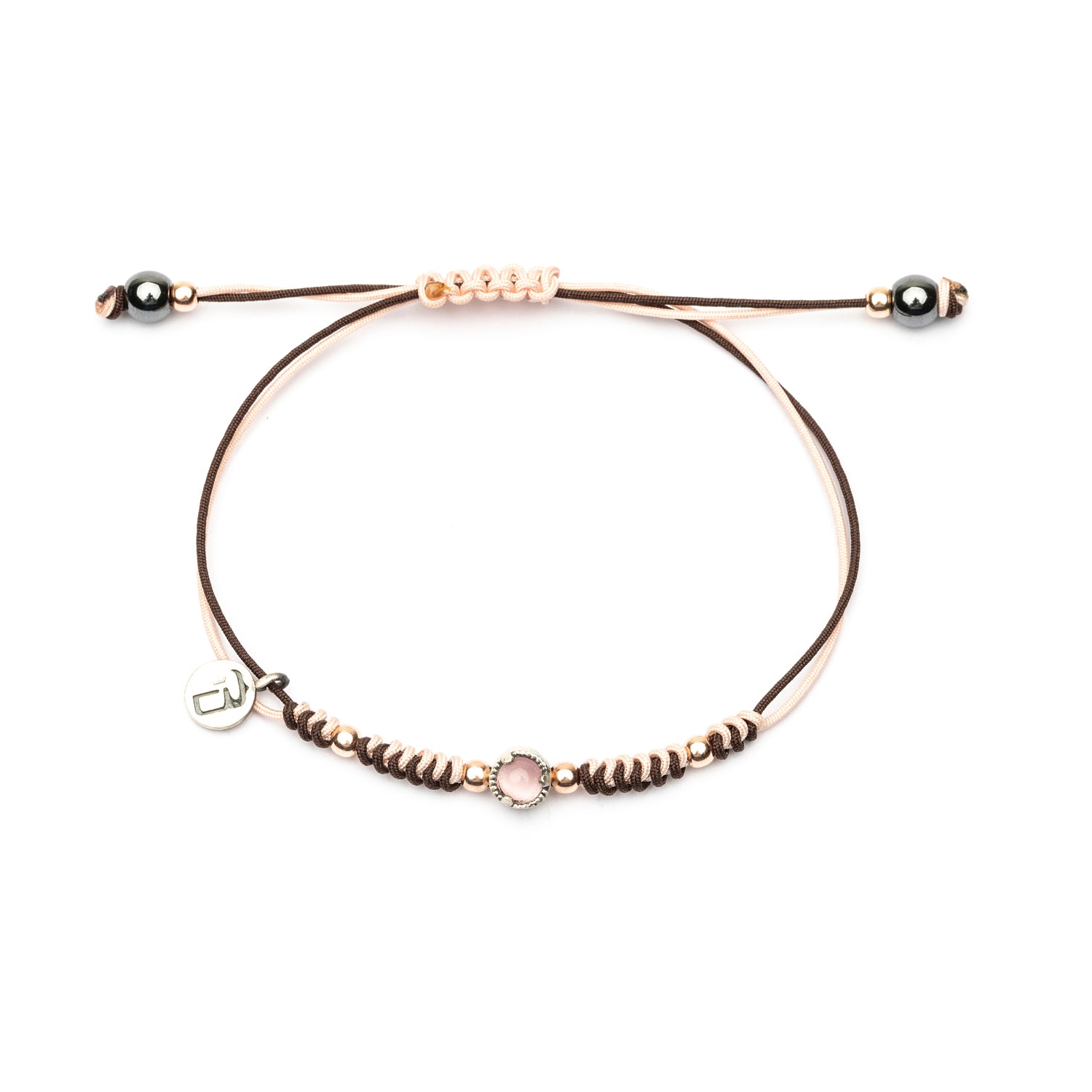 Pulsera Plata Macramé Dos Colores