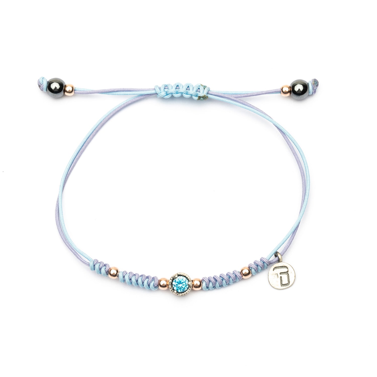 Pulsera Plata Macramé Dos Colores