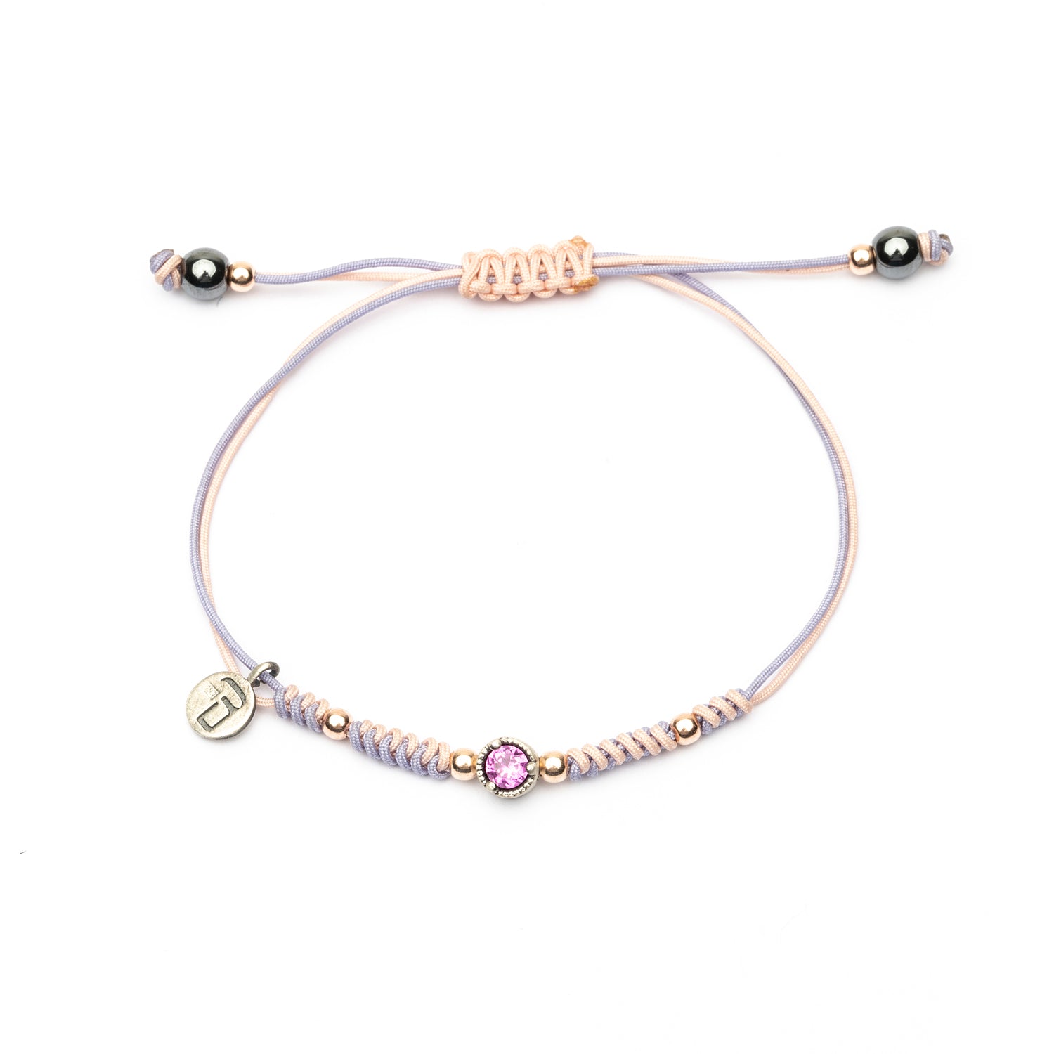 Pulsera Plata Macramé Dos Colores