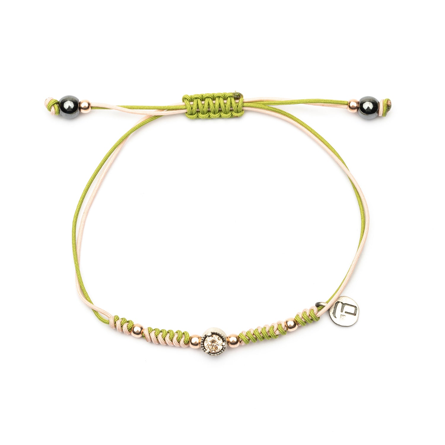 Pulsera Plata Macramé Dos Colores