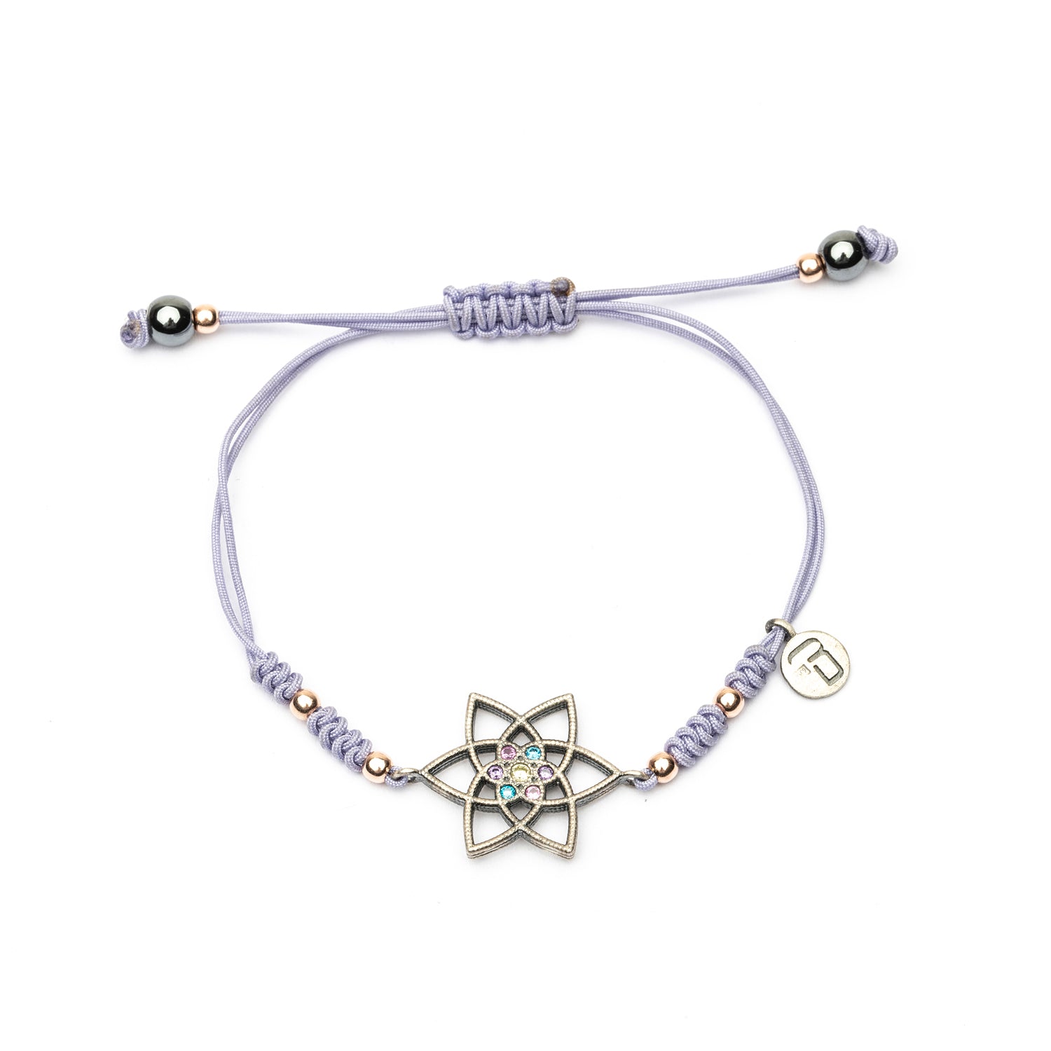 Pulsera Plata Macramé Estrella Grande