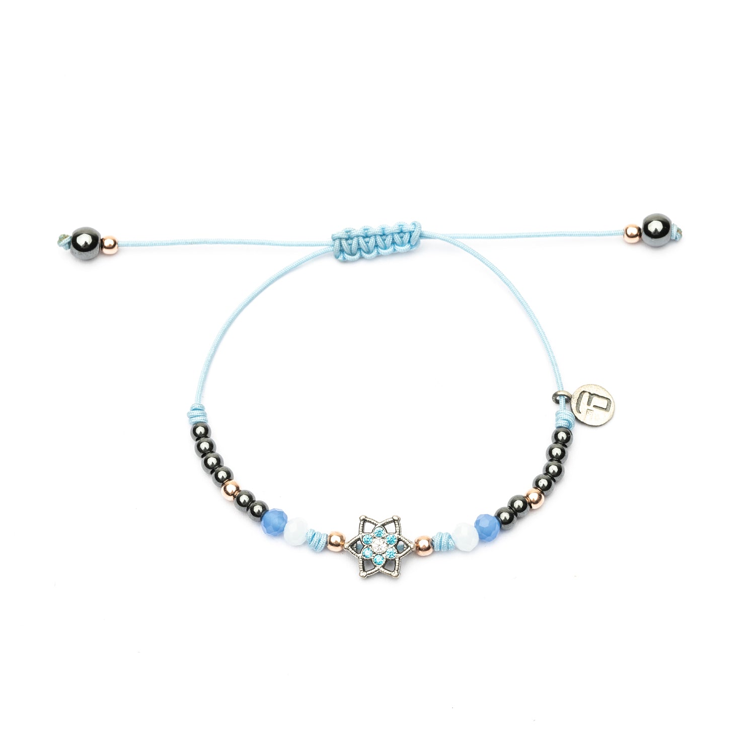 Pulsera Plata Macramé Estrella