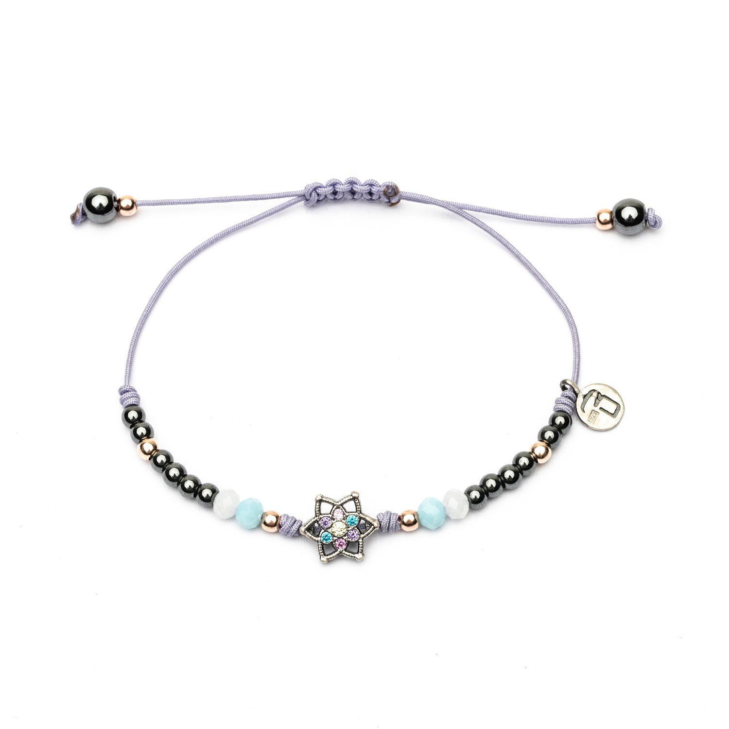 Pulsera Plata Macramé Estrella