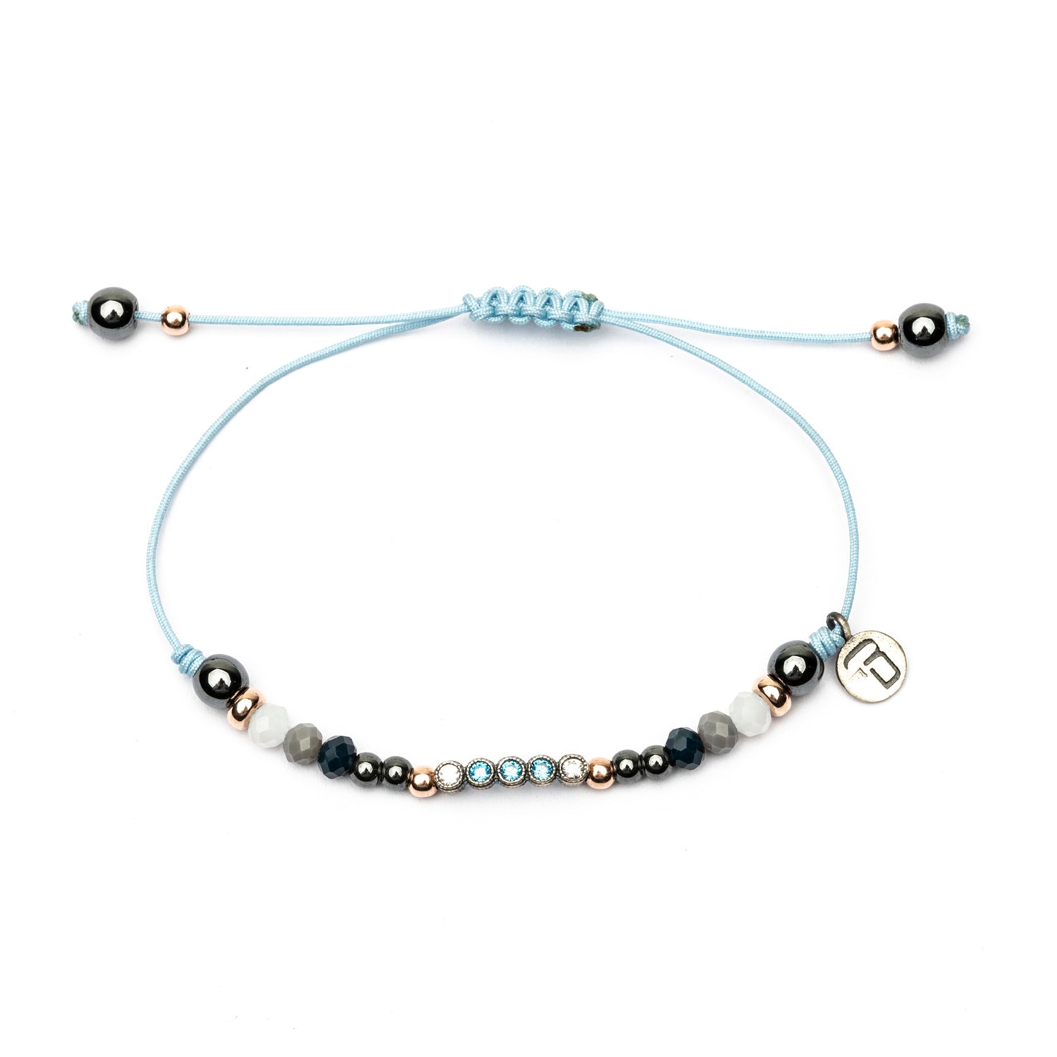 Pulsera Plata Macramé Tira Corta Circonitas