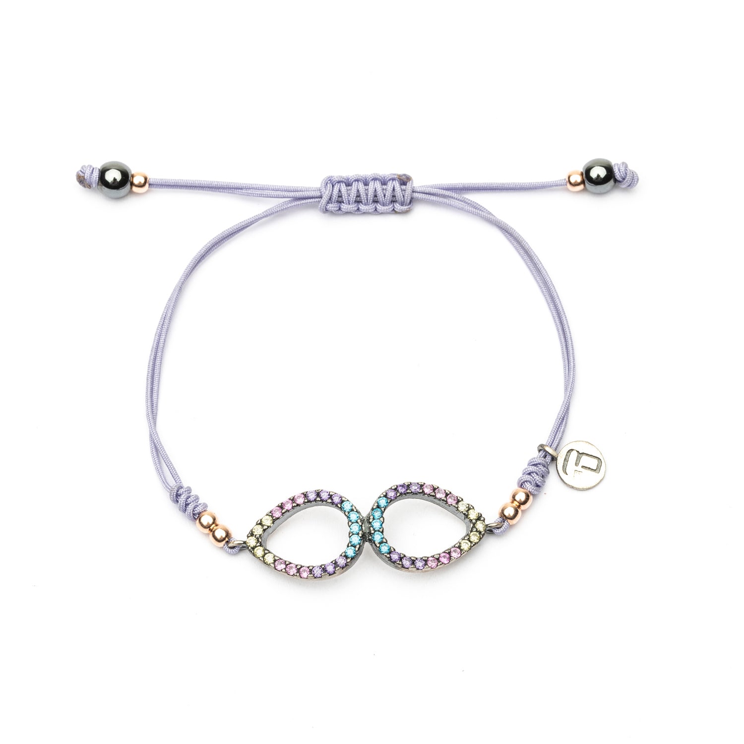 Pulsera Plata Macramé Doble Gota