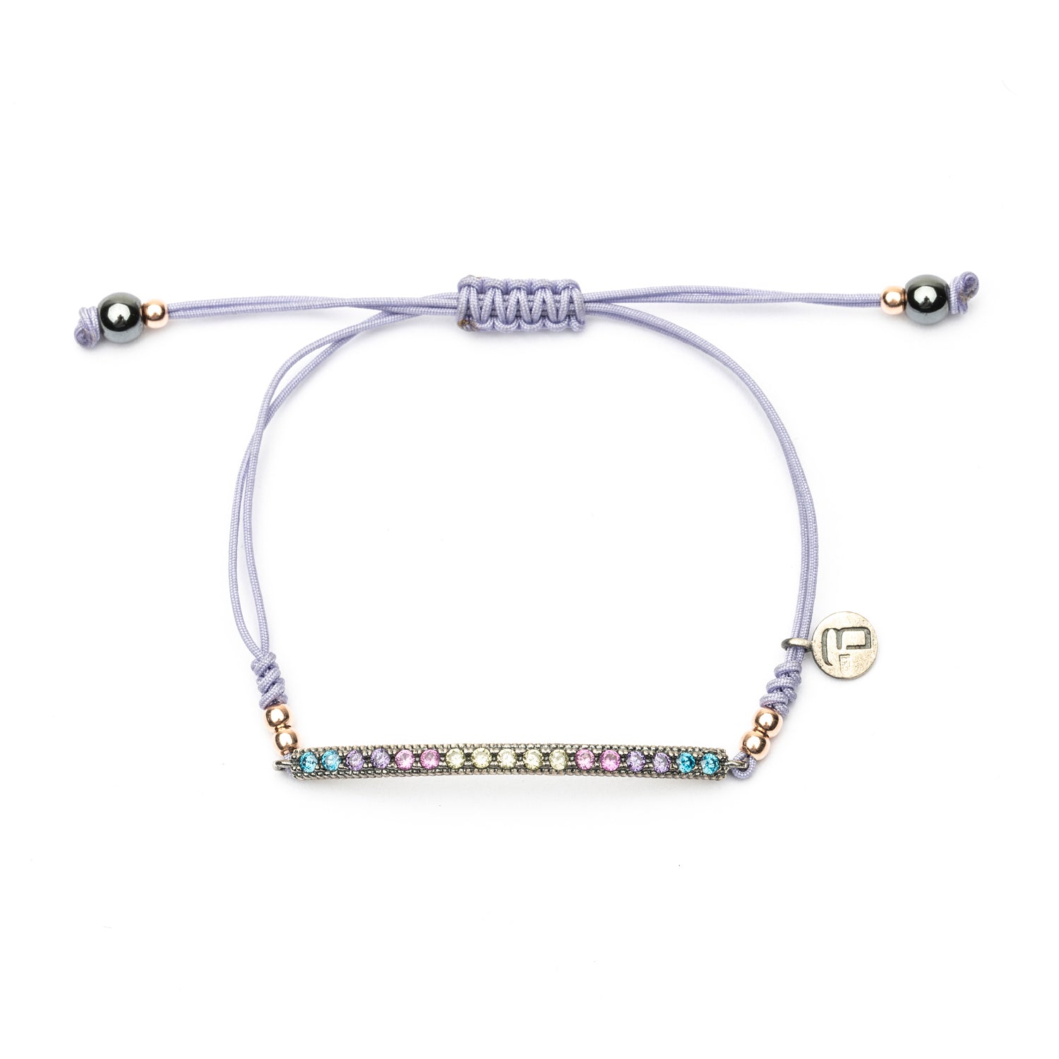 Pulsera Plata Macramé Tira Circonita