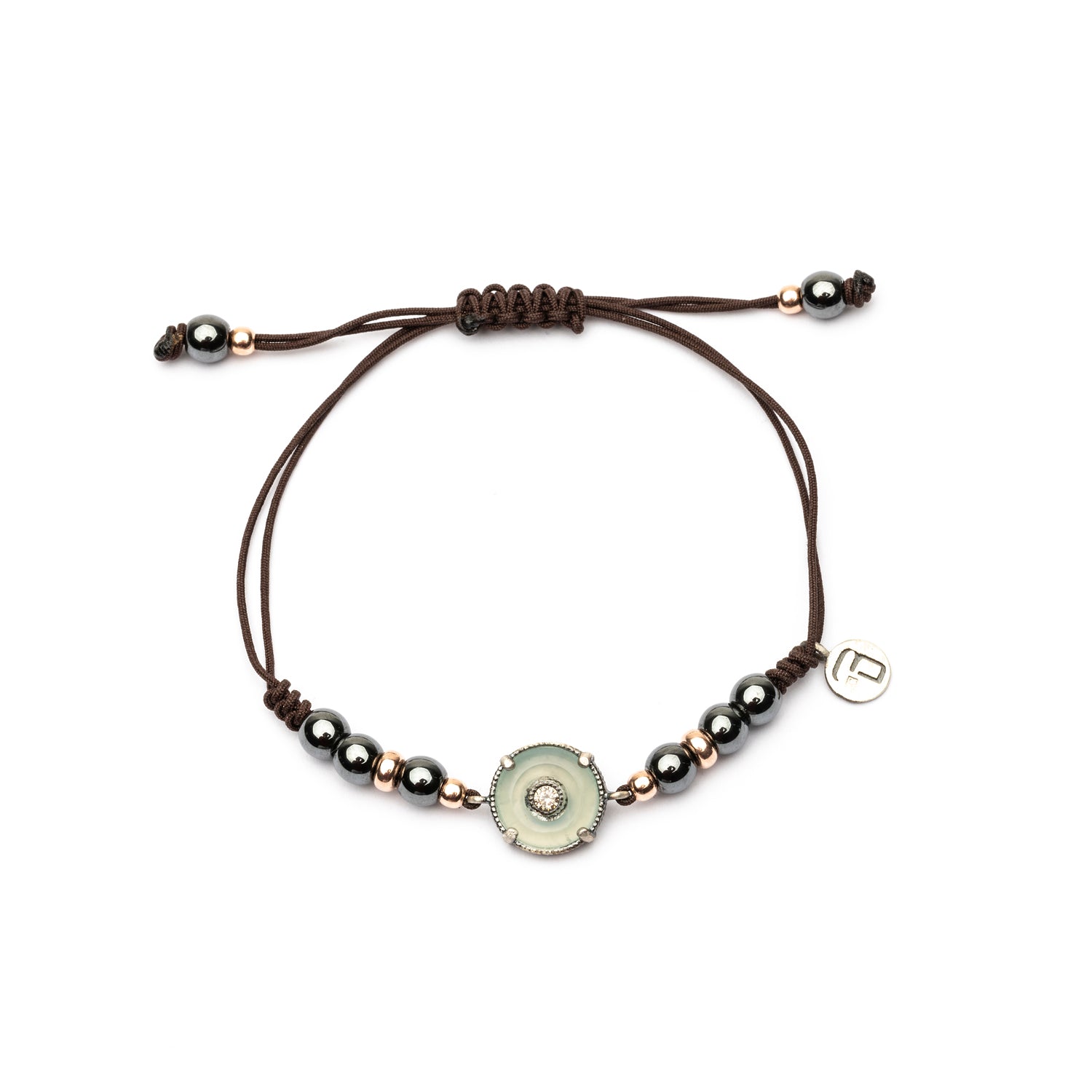 Pulsera Plata Macramé Aro