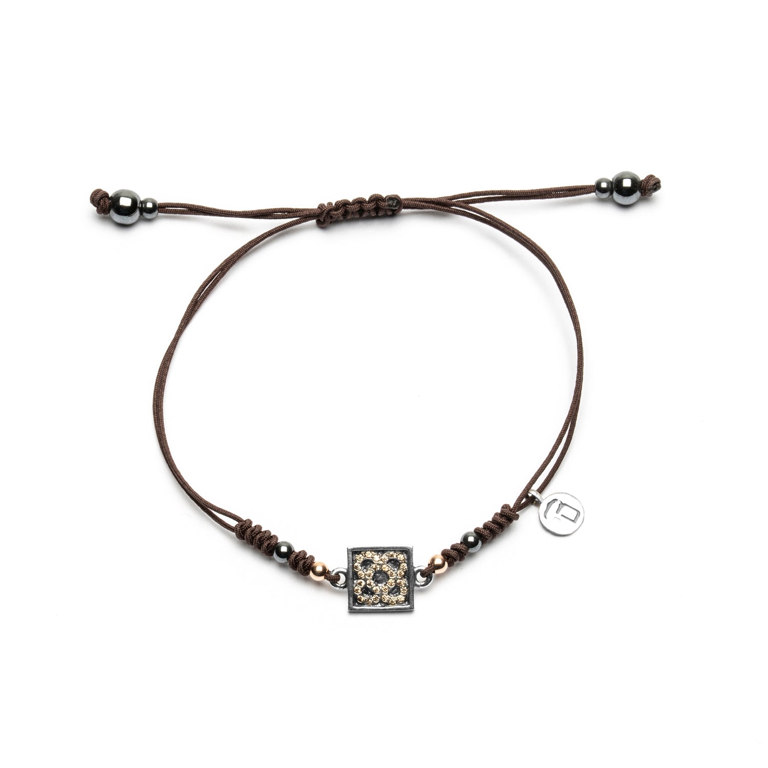 Pulsera Plata Macramé Panot Mini con Marco
