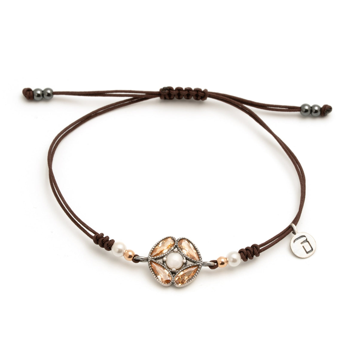 Pulsera macramé plata