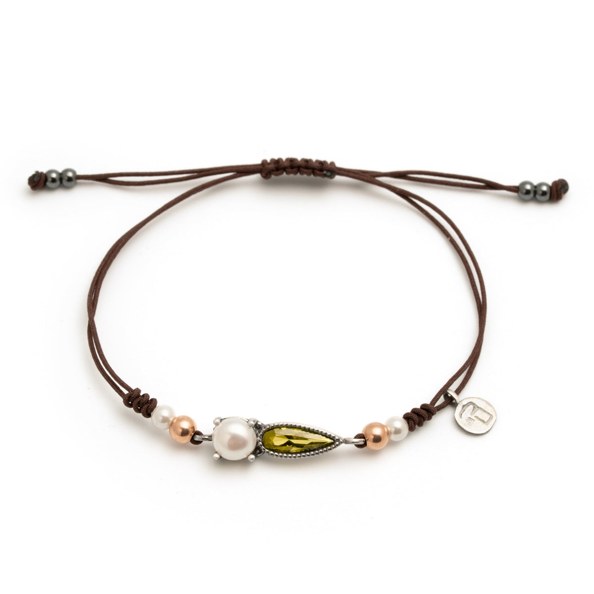 Pulsera macramé plata