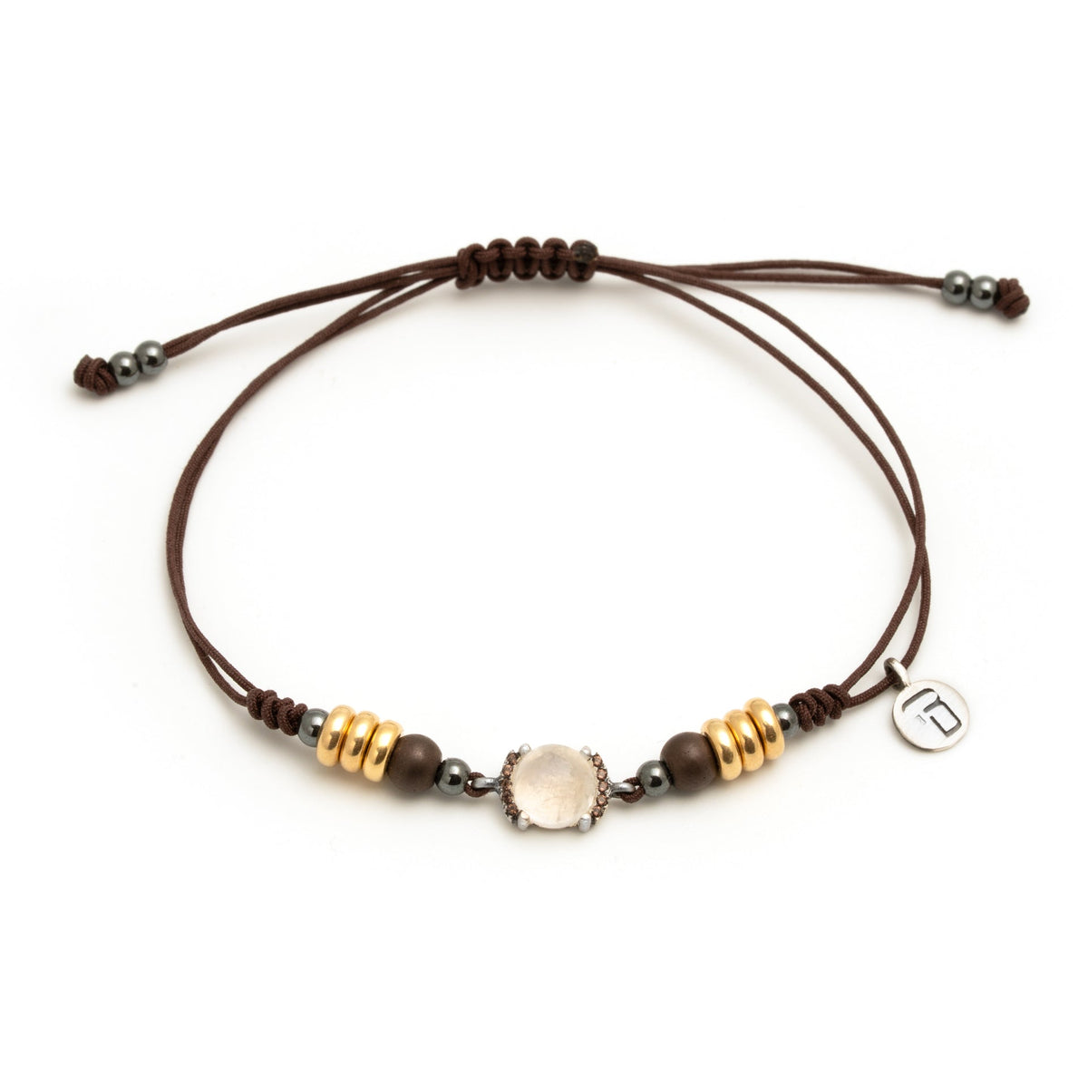 Pulsera macramé plata