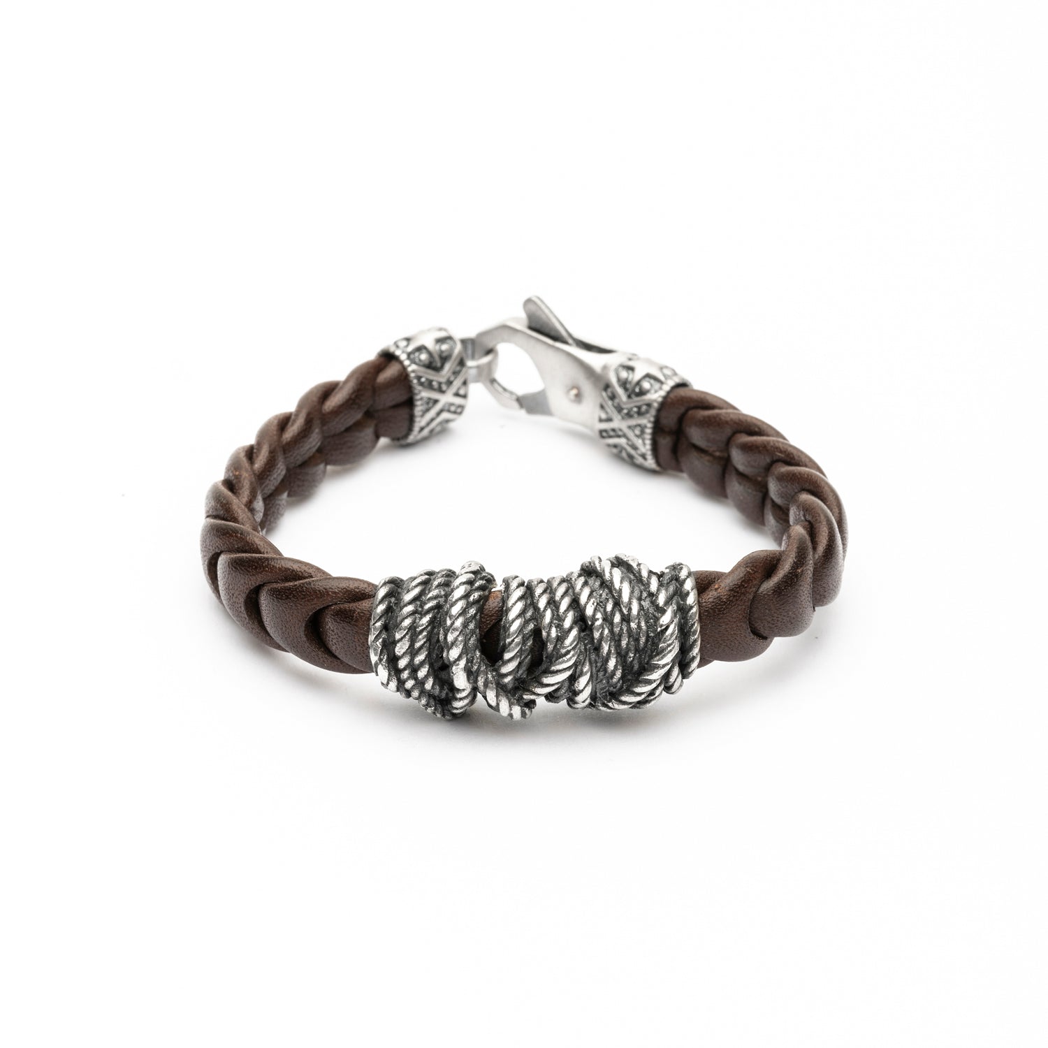 Pulsera Cuero Plata