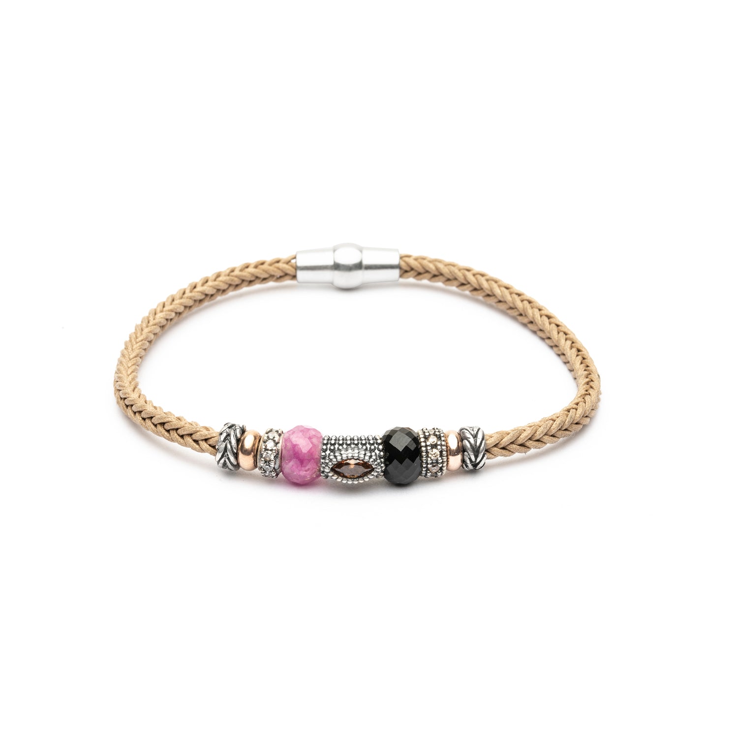Pulsera Plata y Bronce Beige