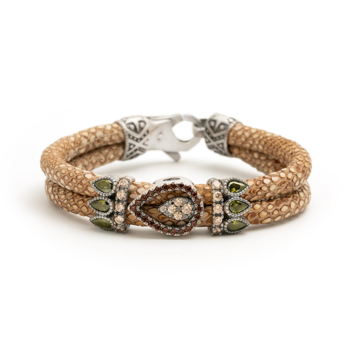 Pulsera de plata y cuero