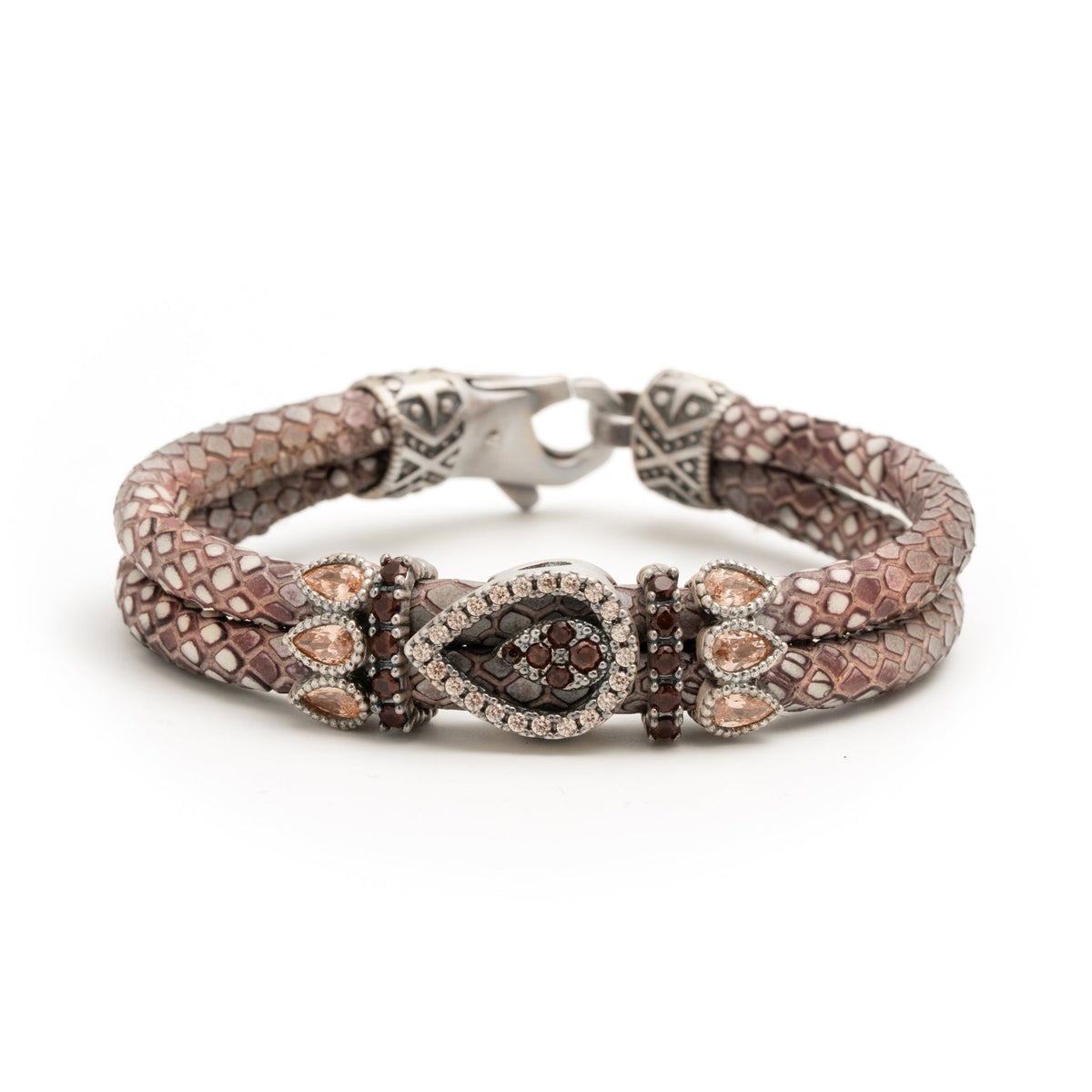 Pulsera de plata y cuero
