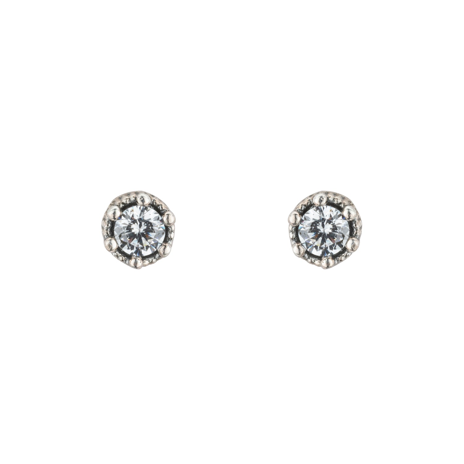 Pendientes botón plata
