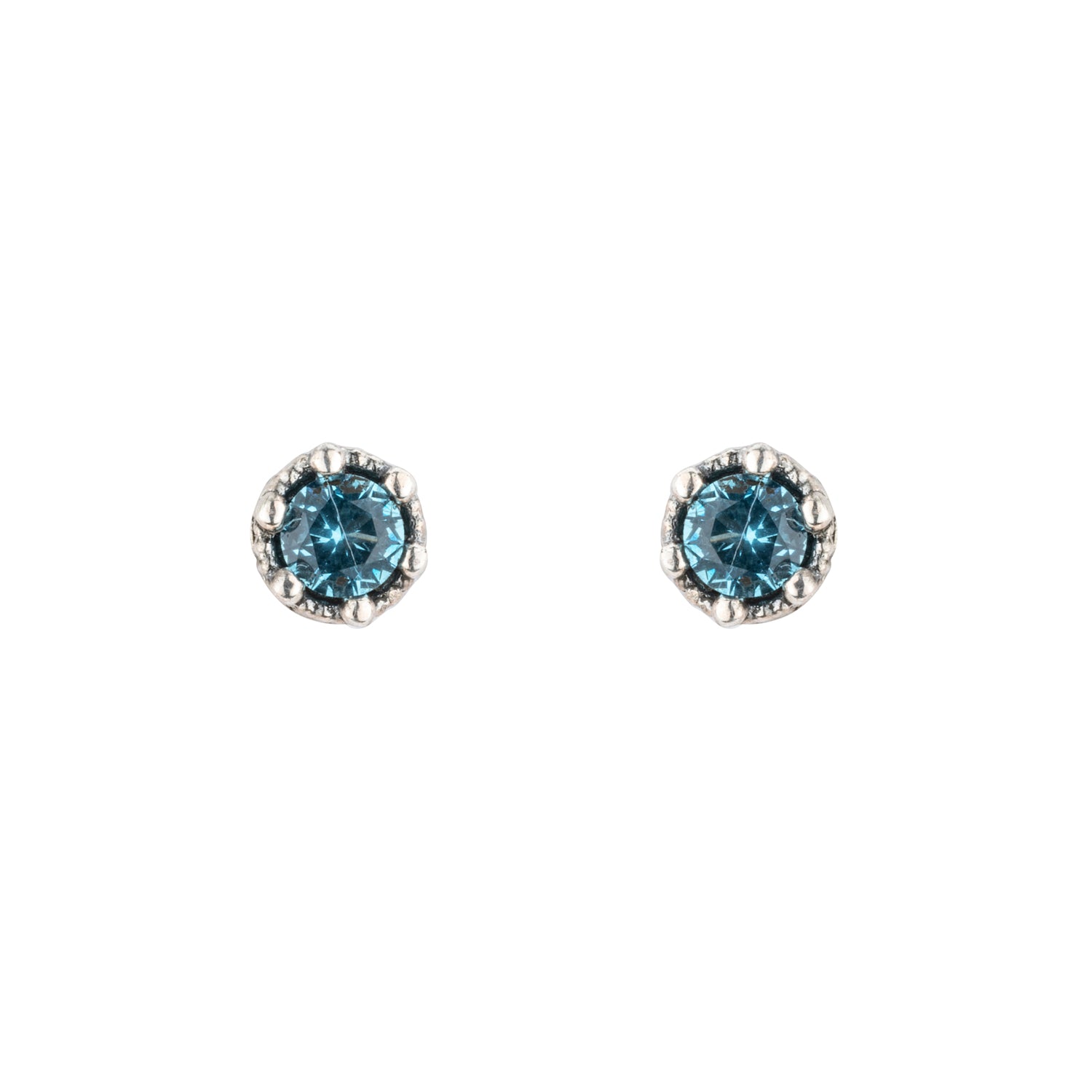 P1131 PENDIENTES BOTÓN PLATA CIRCONITA TOPACIO