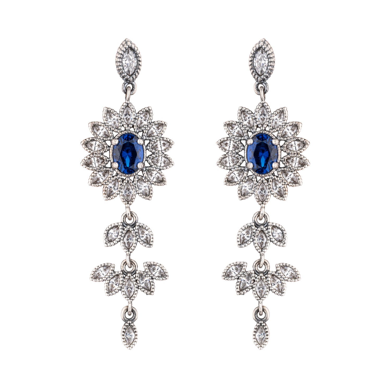 Pendientes largos plata