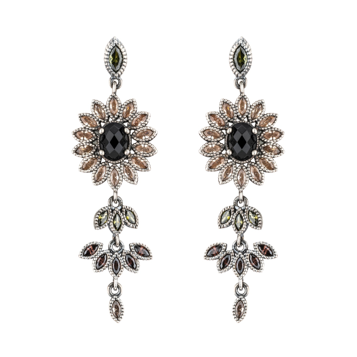 Pendientes largos plata