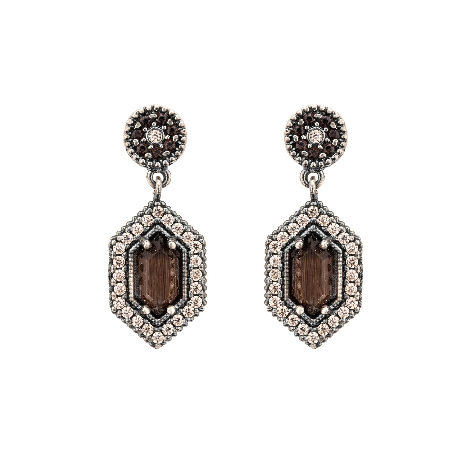 Pendientes Plata Hexagonal