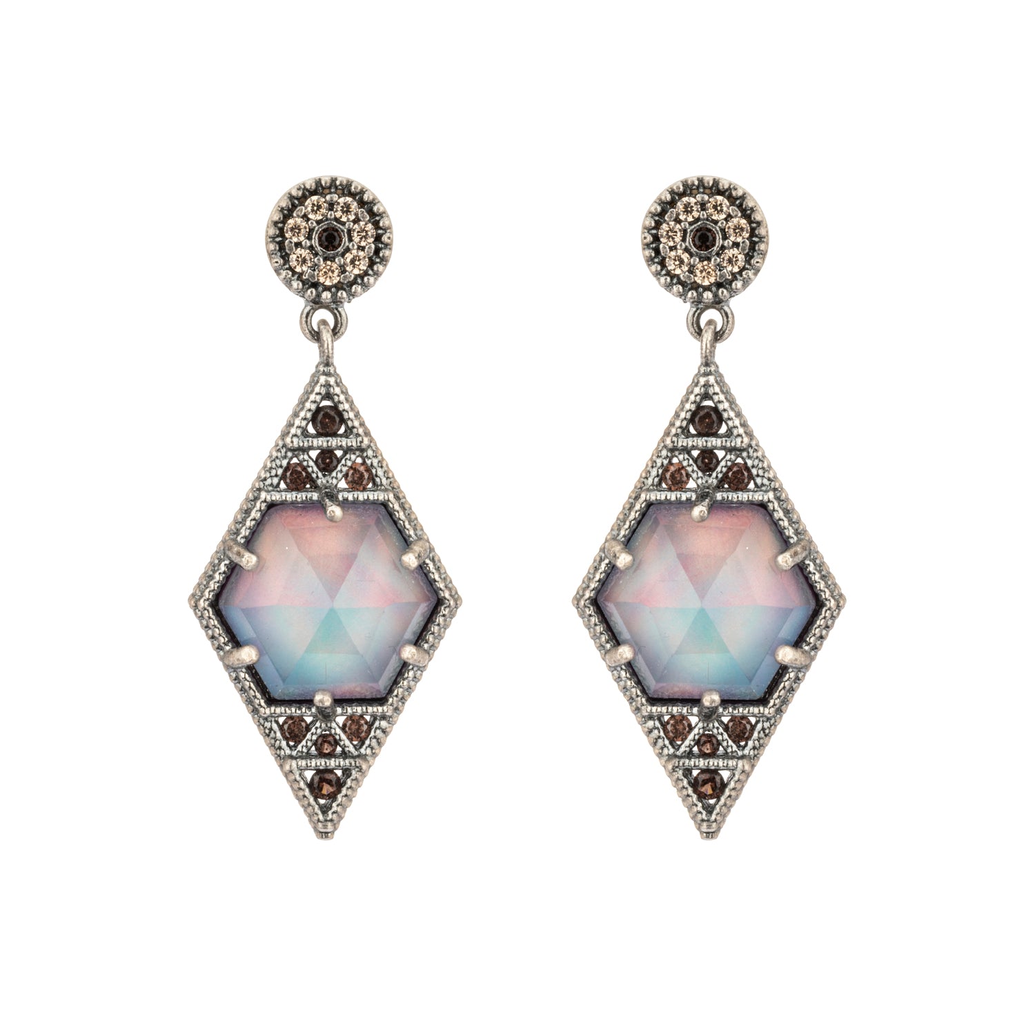 Pendientes Plata Rombo