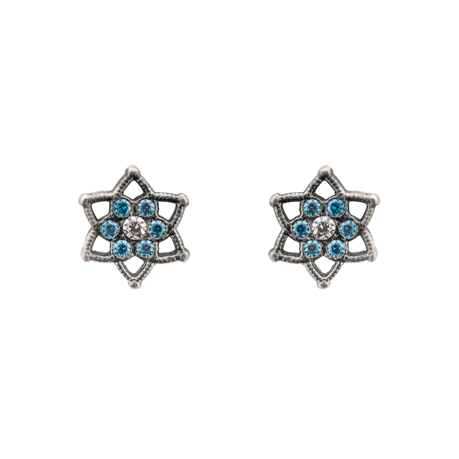 Pendientes Botón Plata Estrella