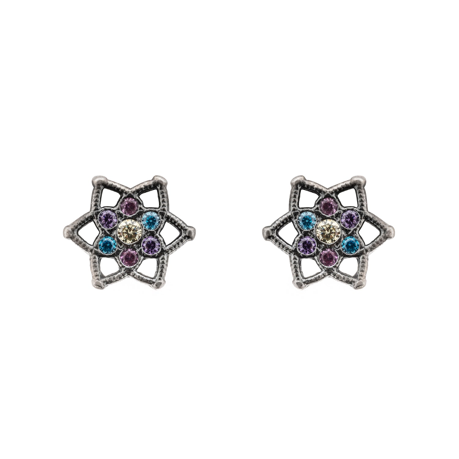 Pendientes Botón Plata Estrella