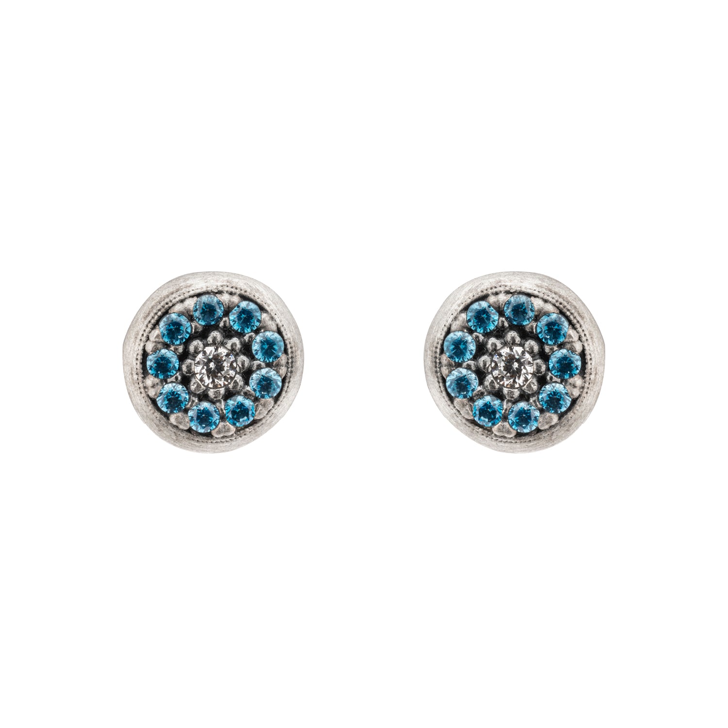 Pendientes Plata Botón