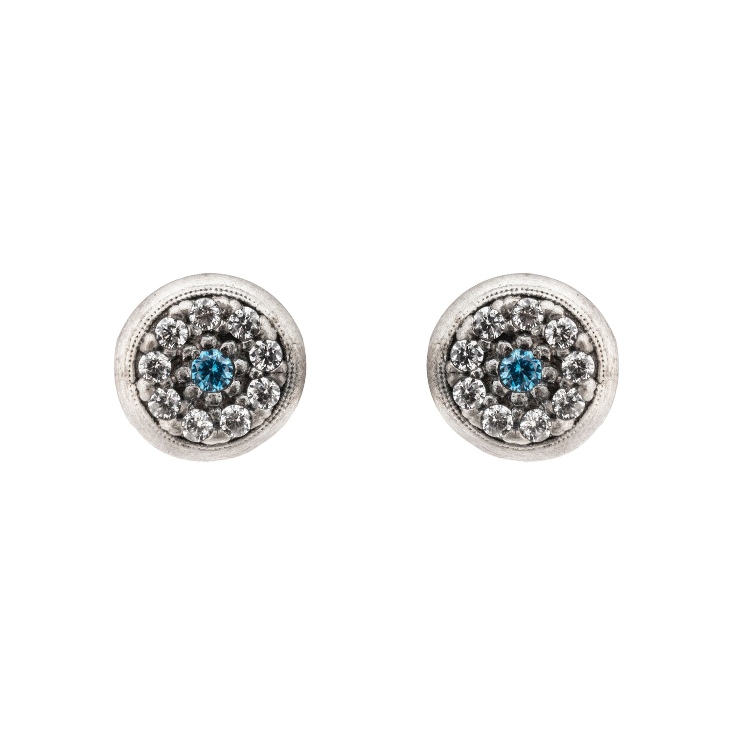 Pendientes Plata Botón
