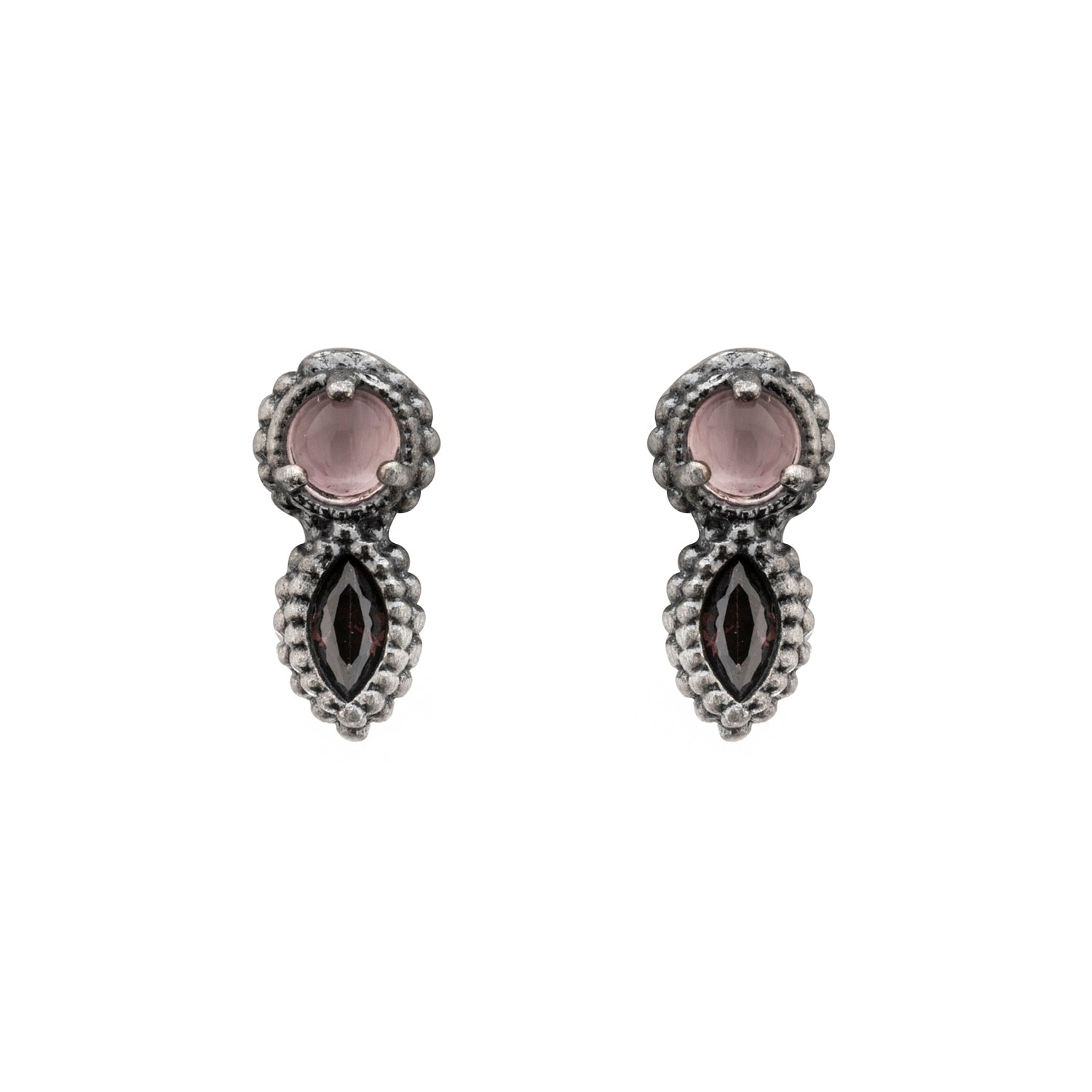 Pendientes Botón Plata Navette